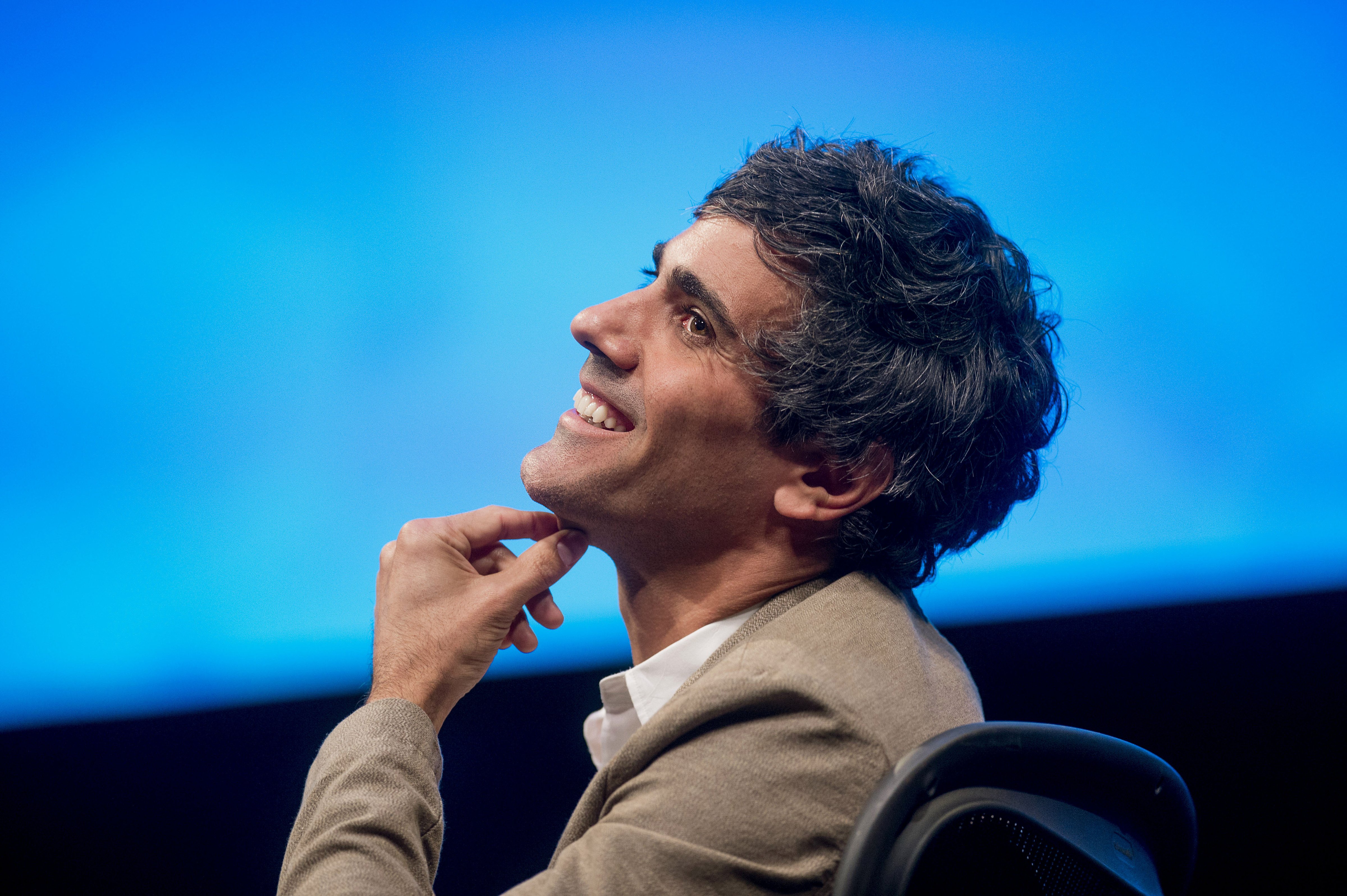 Jeremy Stoppelman, chief executive officer and co-founder of Yelp Inc., smiles during a panel discussion at the DreamForce Conference in San Francisco, California on Oct. 13, 2014. (Bloomberg&mdash;Bloomberg via Getty Images)