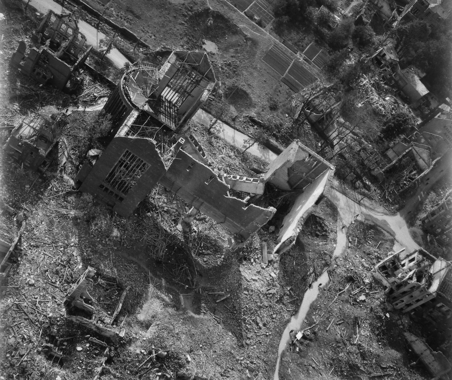 Destruction by Allied air attacks, Germany, 1945.