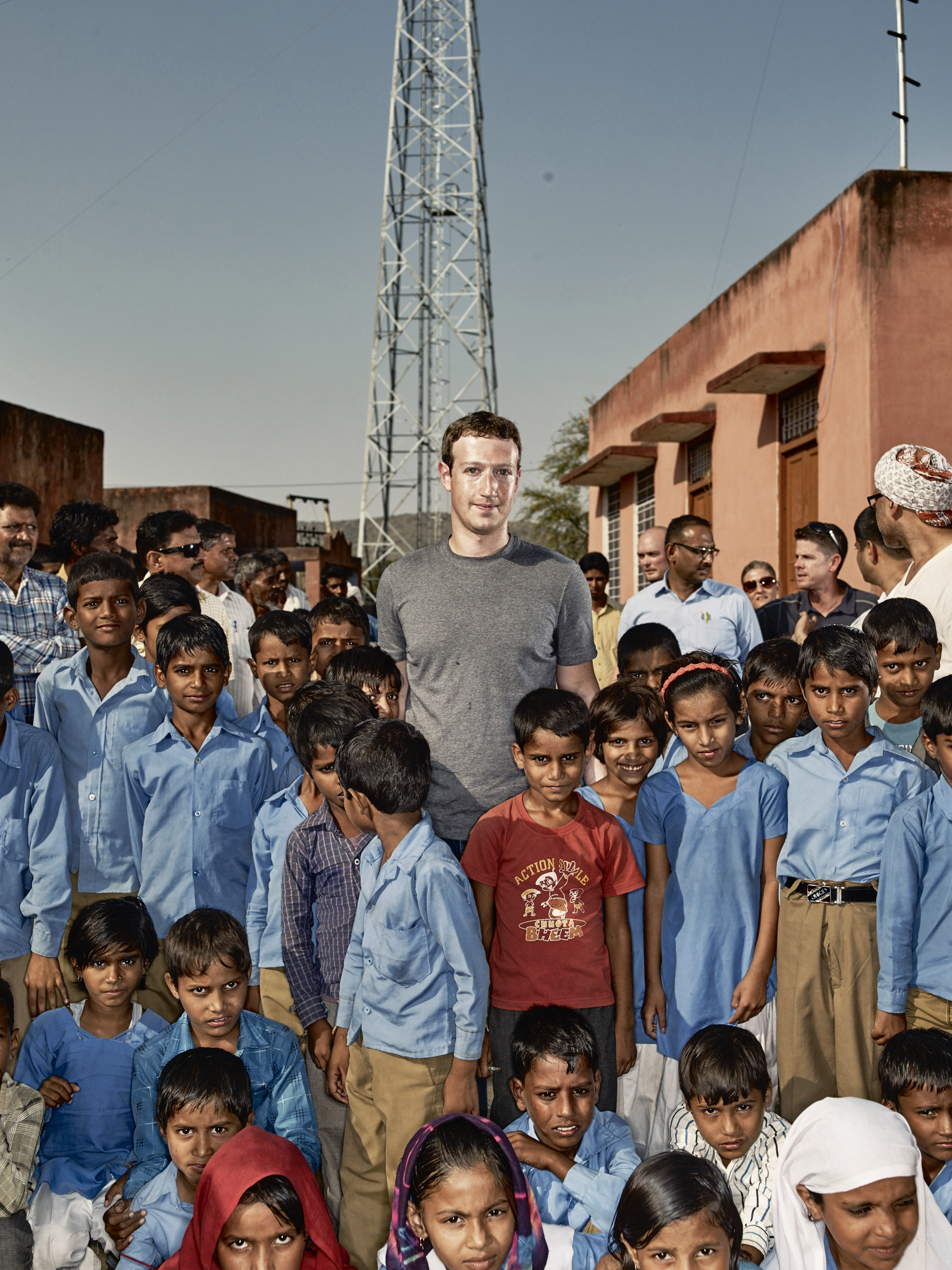 Zuckerberg in Chandauli, a village  in India where a new computer center opened this year (Ian Allen For TIME)