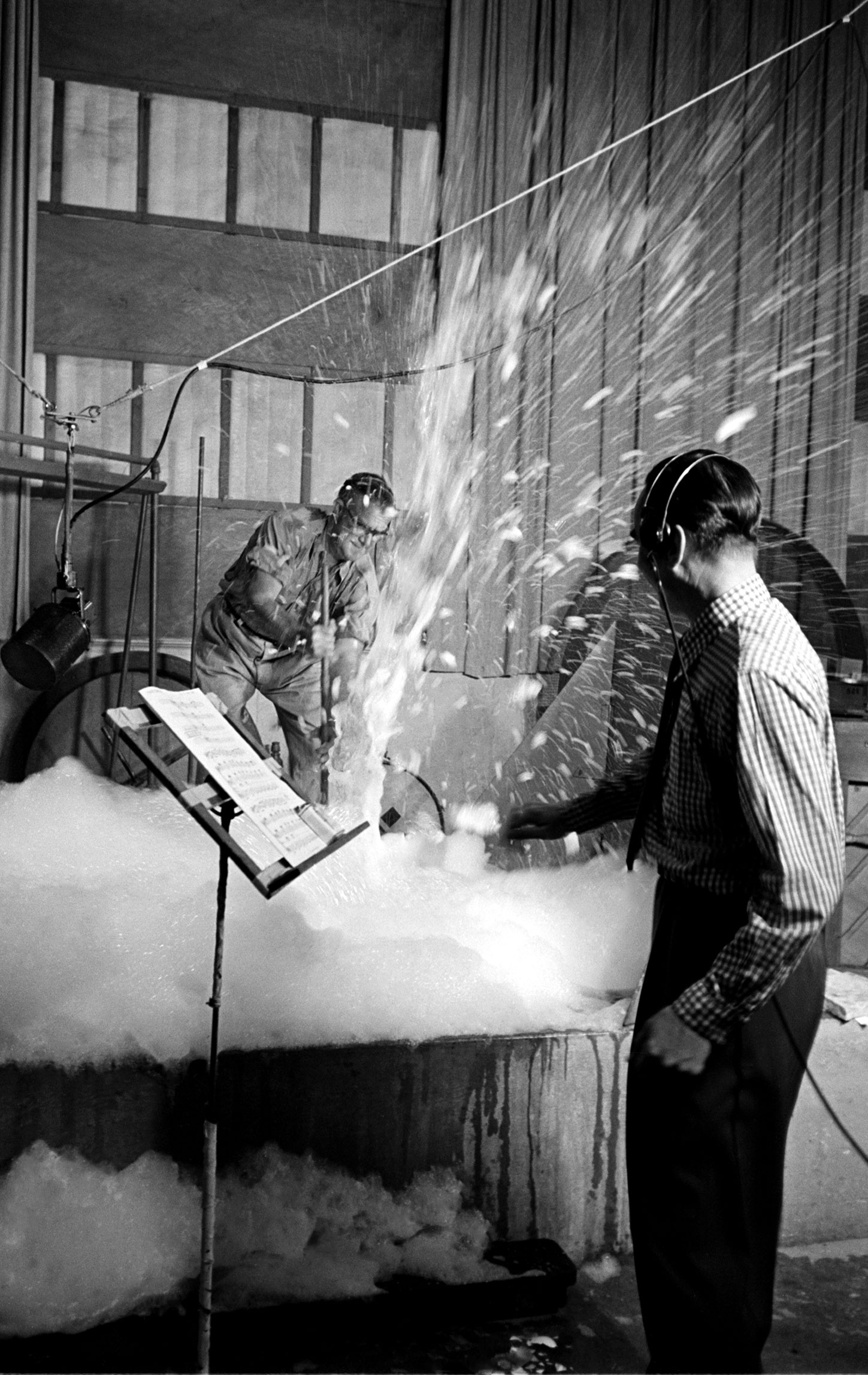 Creating sound effects for a Disney movie, 1953.