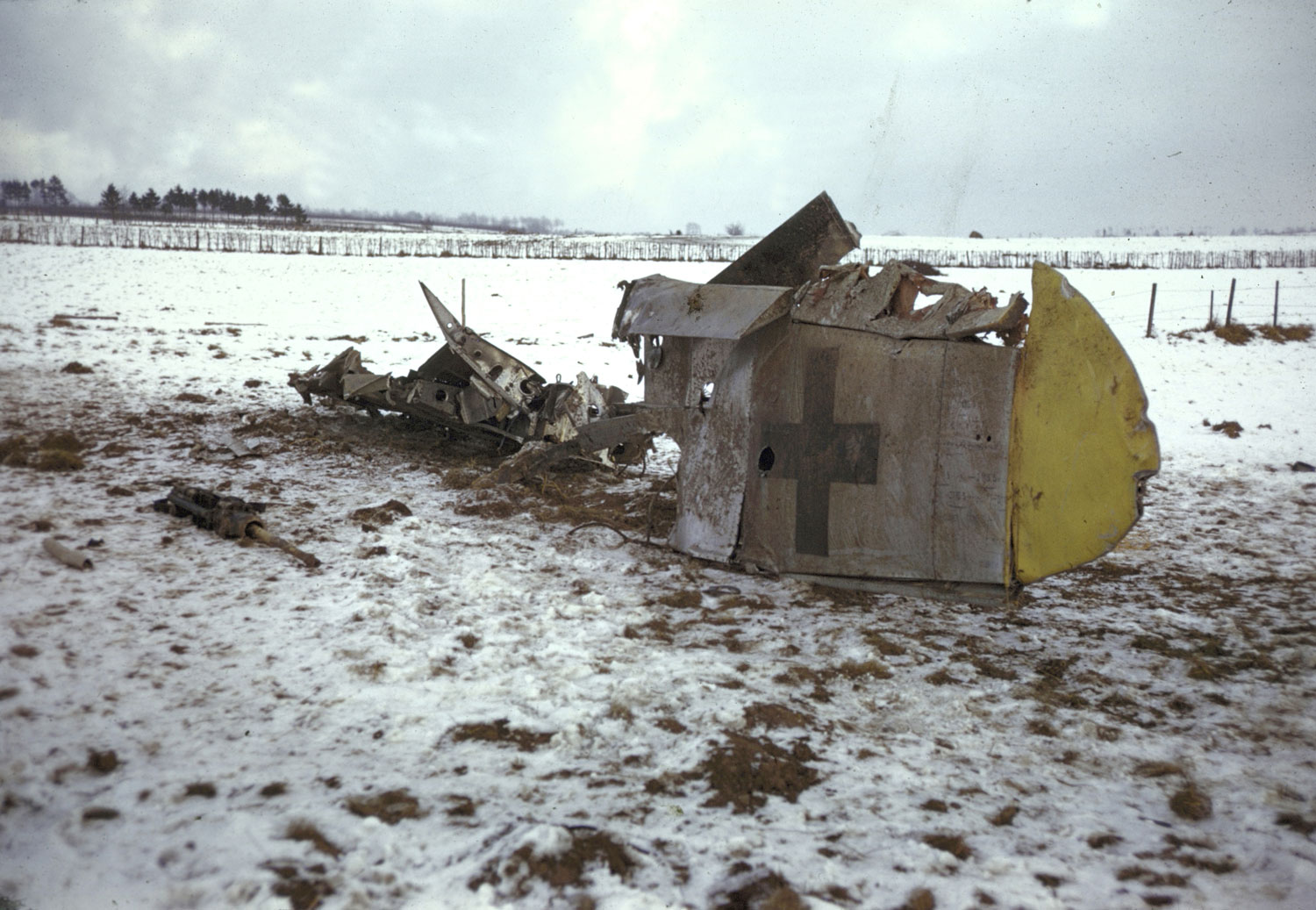 German military wreckage, Battle of the Bulge.