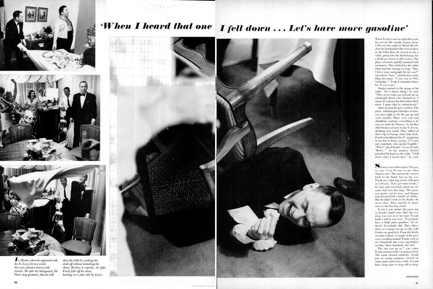Page spreads for Frank Sinatra feature, LIFE magazine, April 23, 1965.
