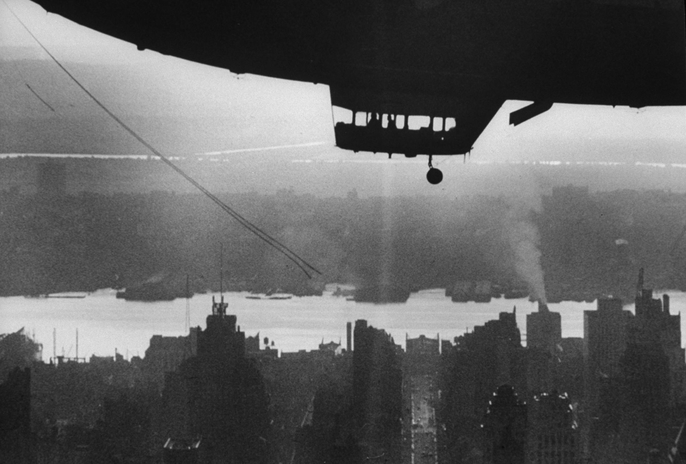 A blimp above New York, 1961.