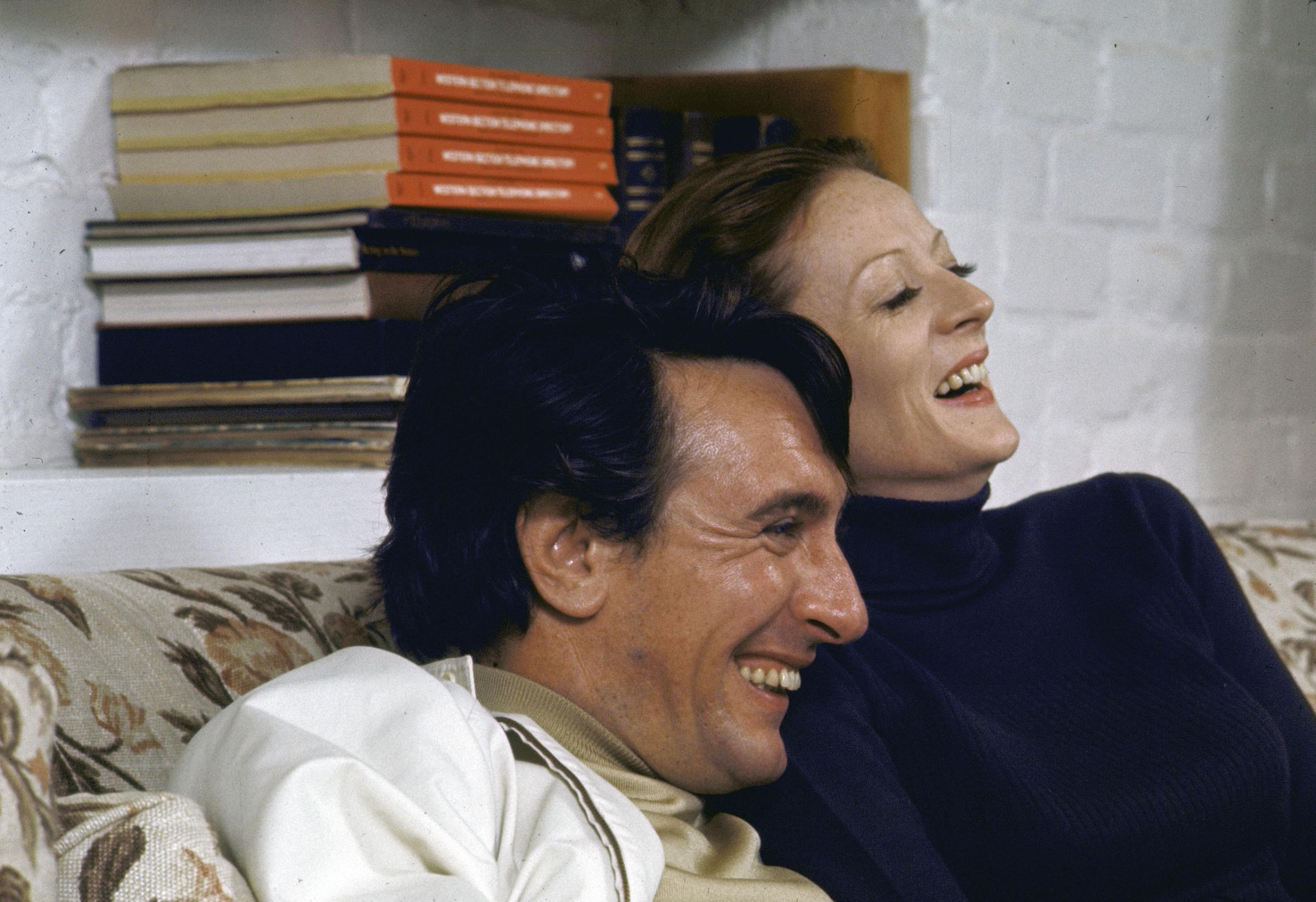 Maggie Smith and Robert Stephens at their home in London, 1971.