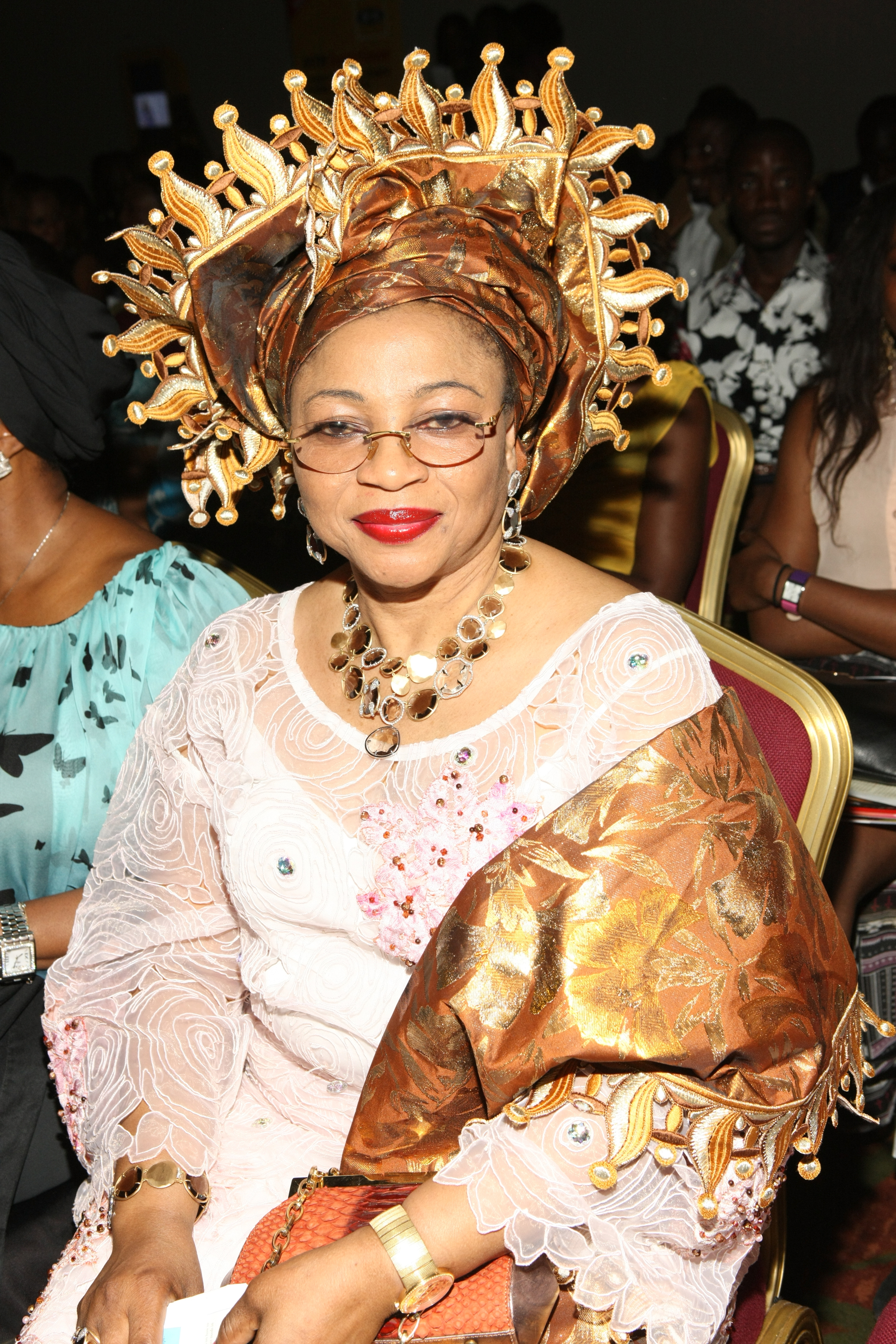 Folorunsho Alakija attends a fashion show in Lagos, Nigeria, on Dec. 27, 2012 (Bennett Raglin—Getty Images)