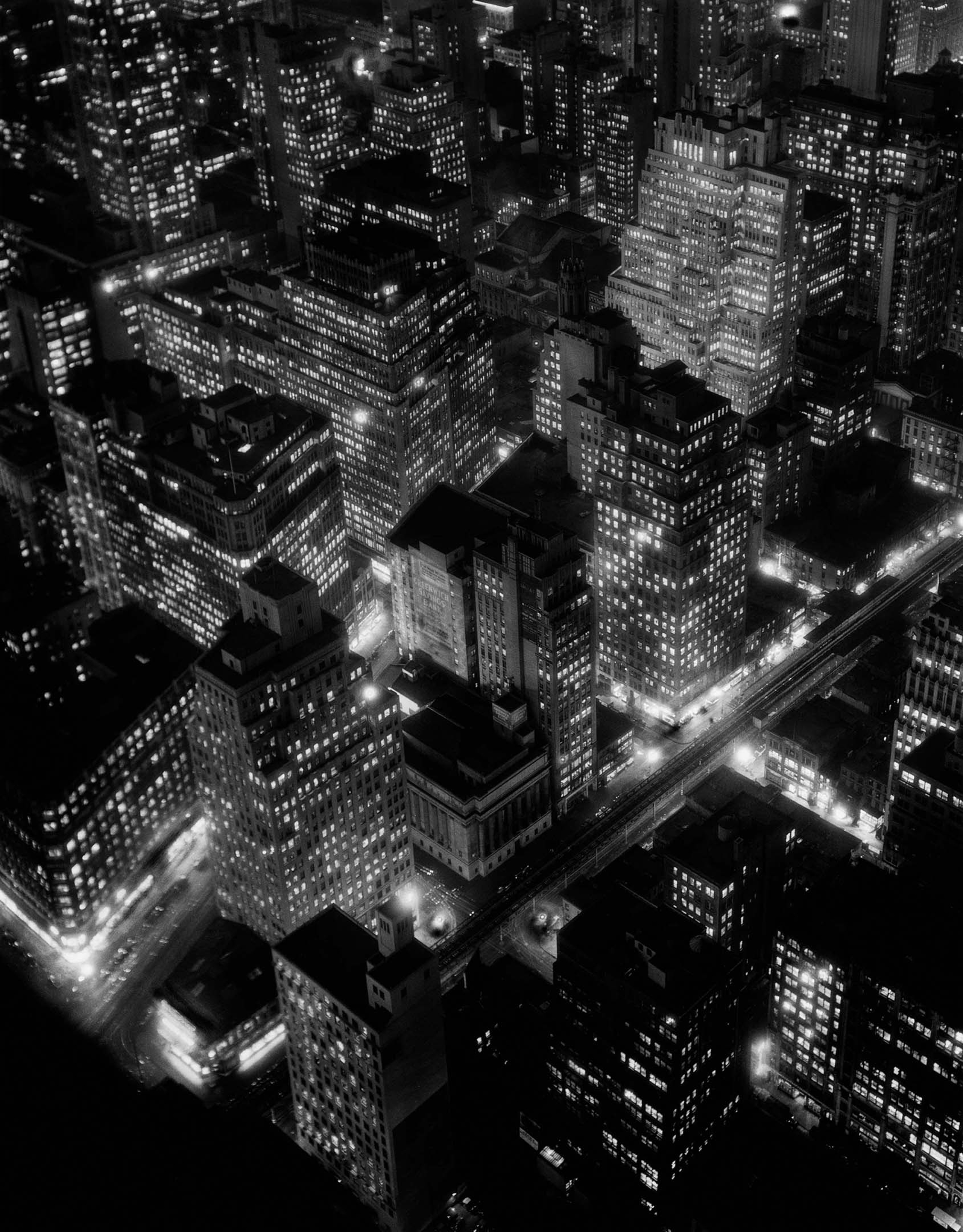 A nighttime view of New York City, 1932.