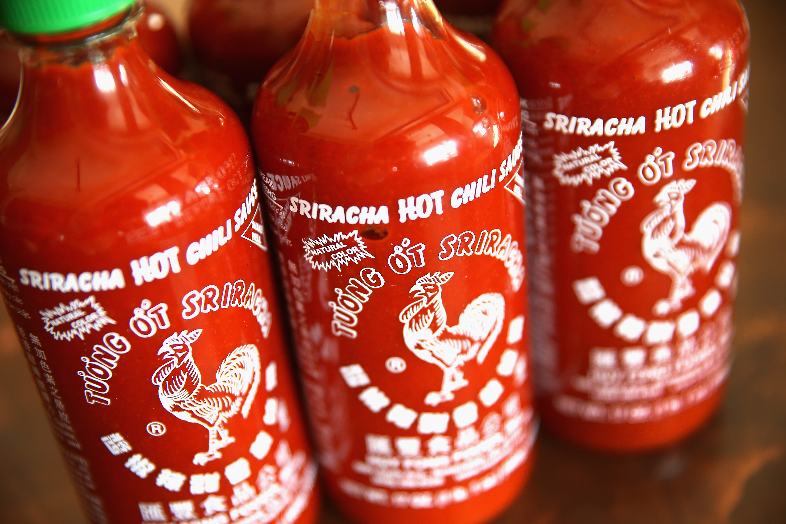 Bottles of Sriracha hot chili sauce (Scott Olson&mdash;Getty Images)