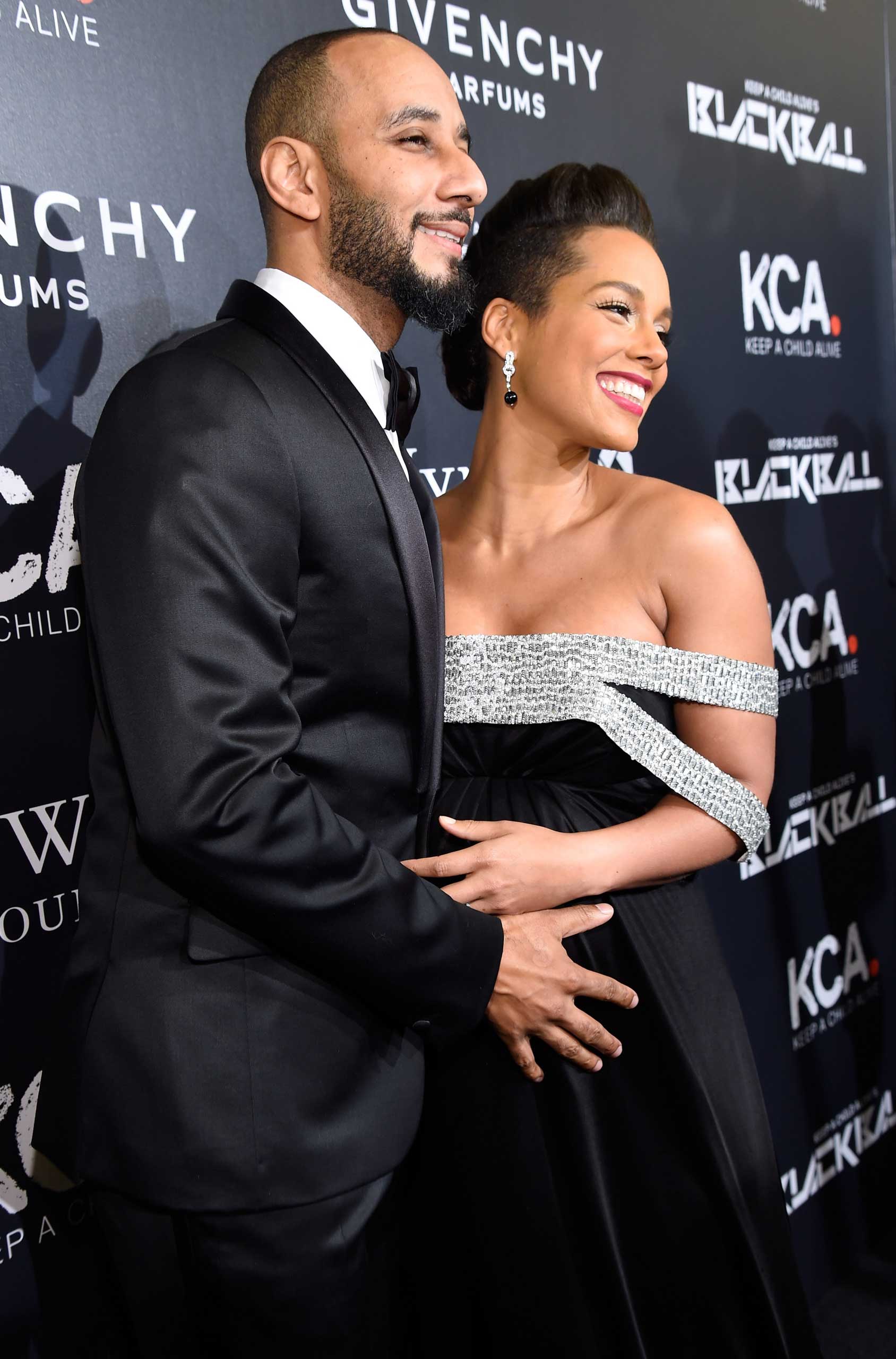 Swizz Beatz and Alicia Keys in New York City, Oct. 30, 2014. The couple welcomed their second child together on Dec. 27., 2014. (Kevin Mazur—WireImage/Getty Images)