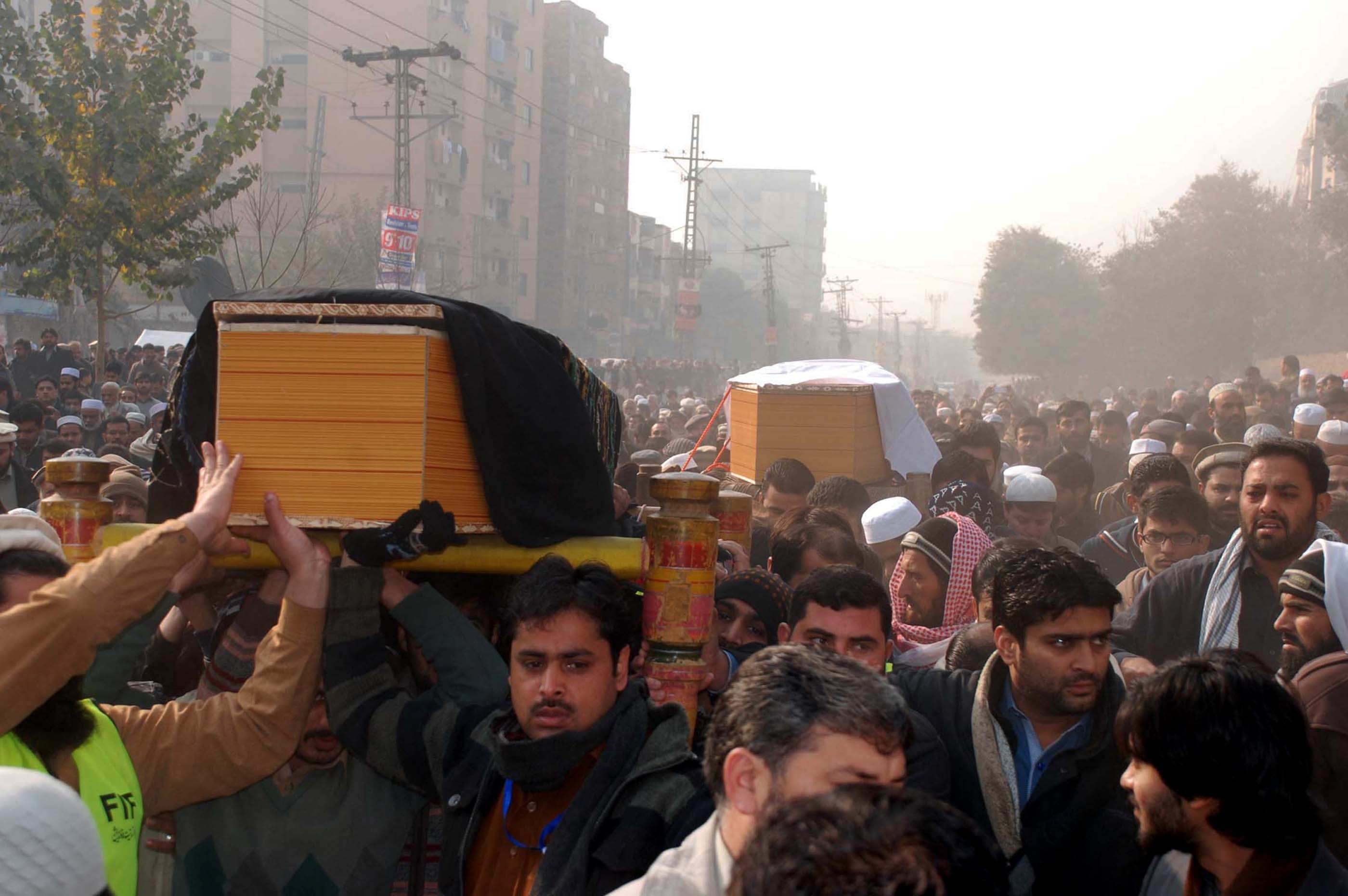 Funeral ceremony for the victims of the school attack in Pakistan