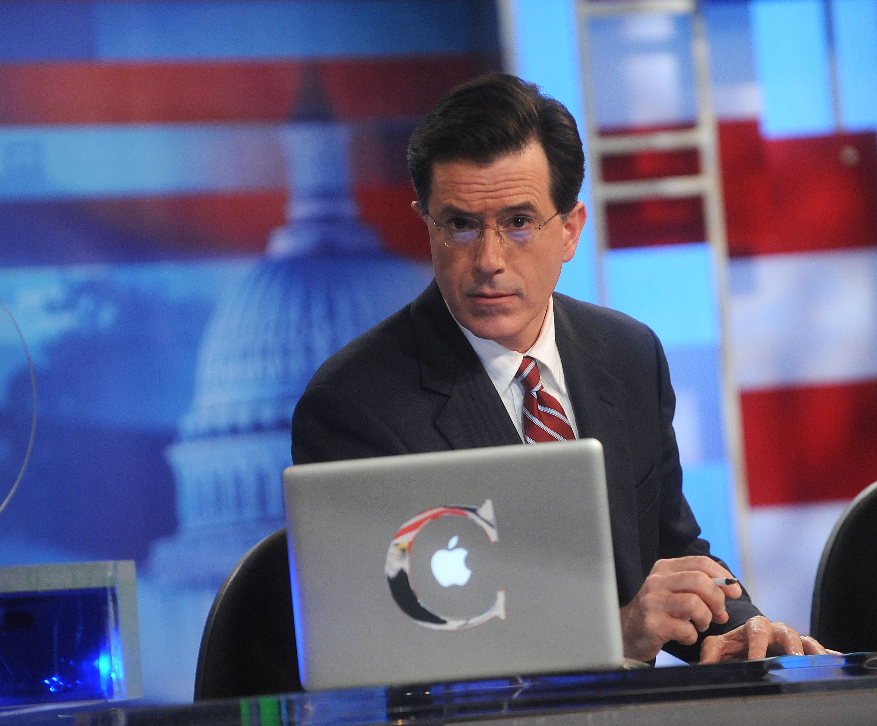 Stephen Colbert hosts Comedy Central's "Indecision 2008: America's Choice" at Comedy Central Studios on November 4, 2008 in New York City. (Brad Barket—Getty Images)