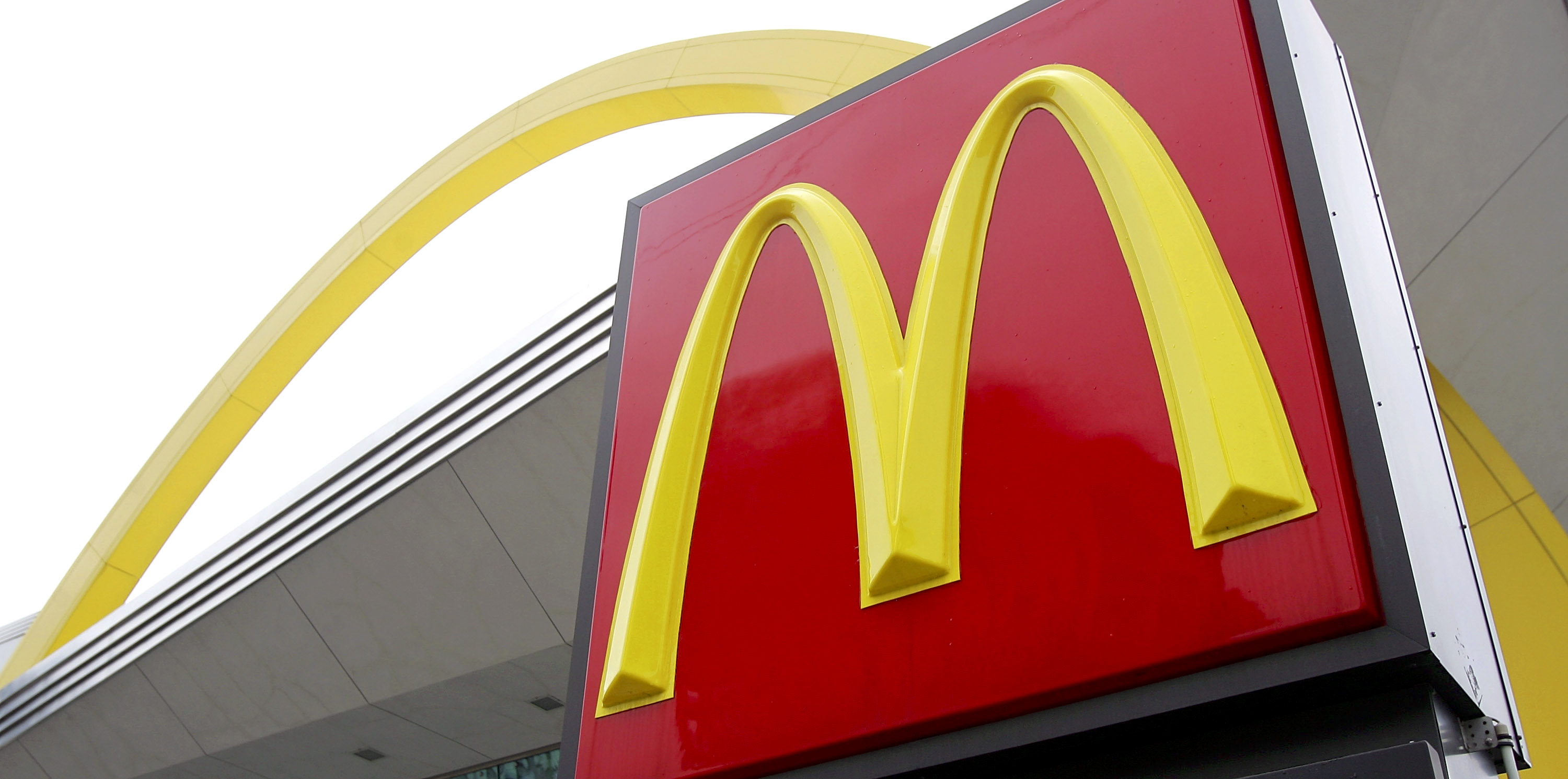 The McDonald's arches logo is displayed outside a McDonald's