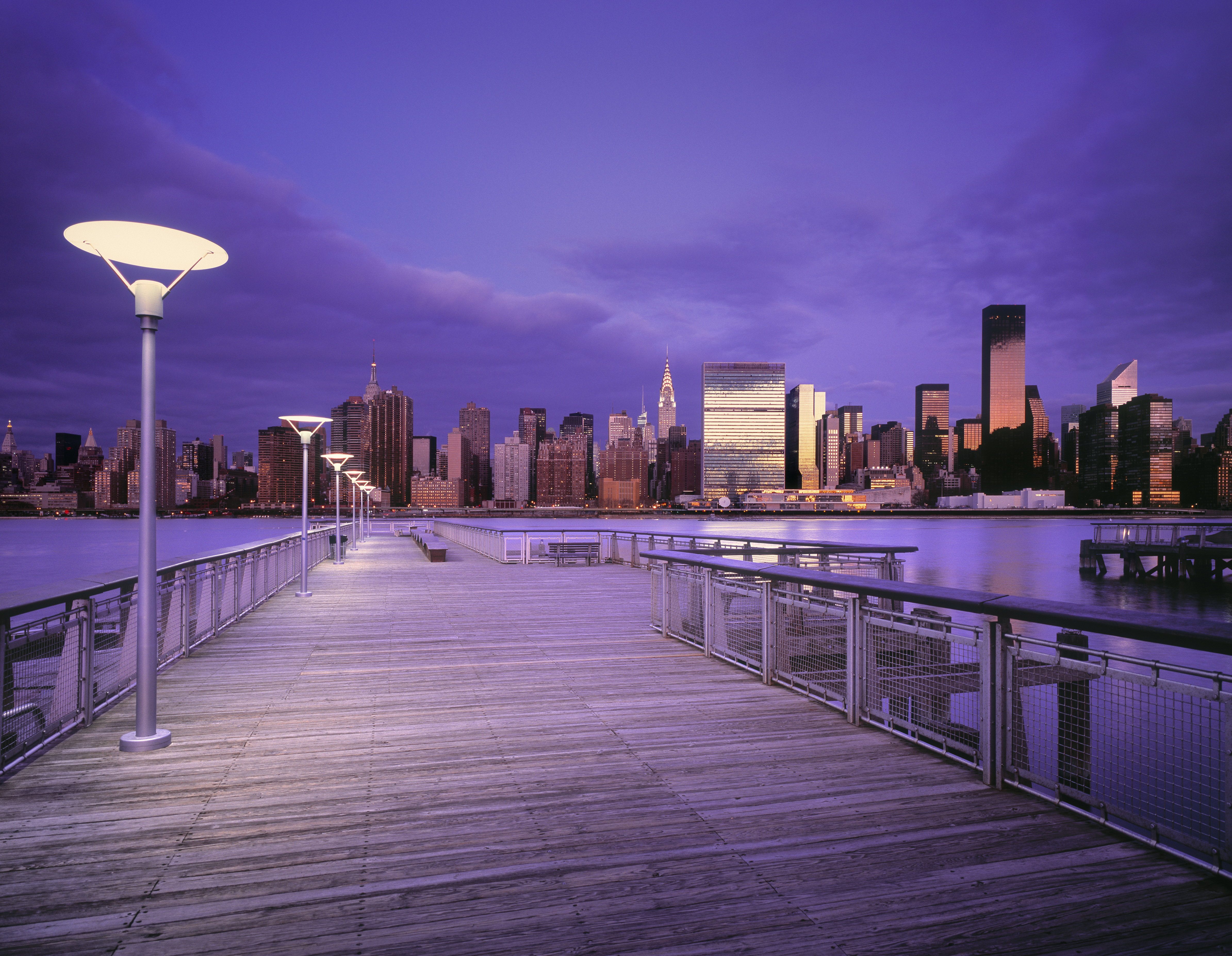 A jetty in Long Island City, Queens, with the Manhattan skyline in the background. (Getty Images)