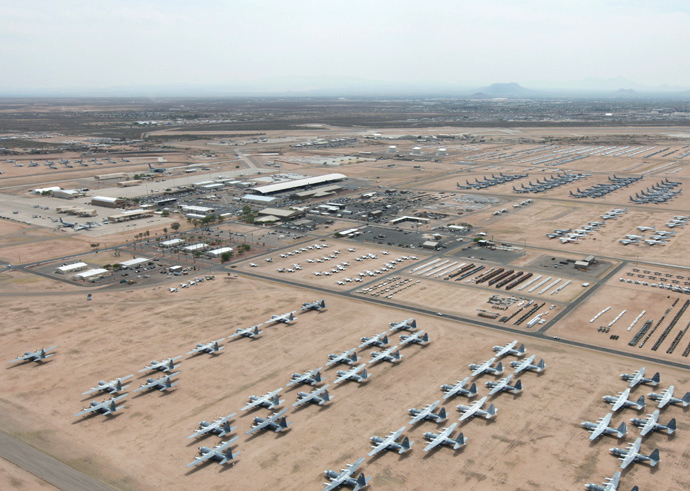 The U.S. Air Force's "boneyard" of surplus warplanes at Davis-Monthan Air Force Base, Arizona. (US Air Force)