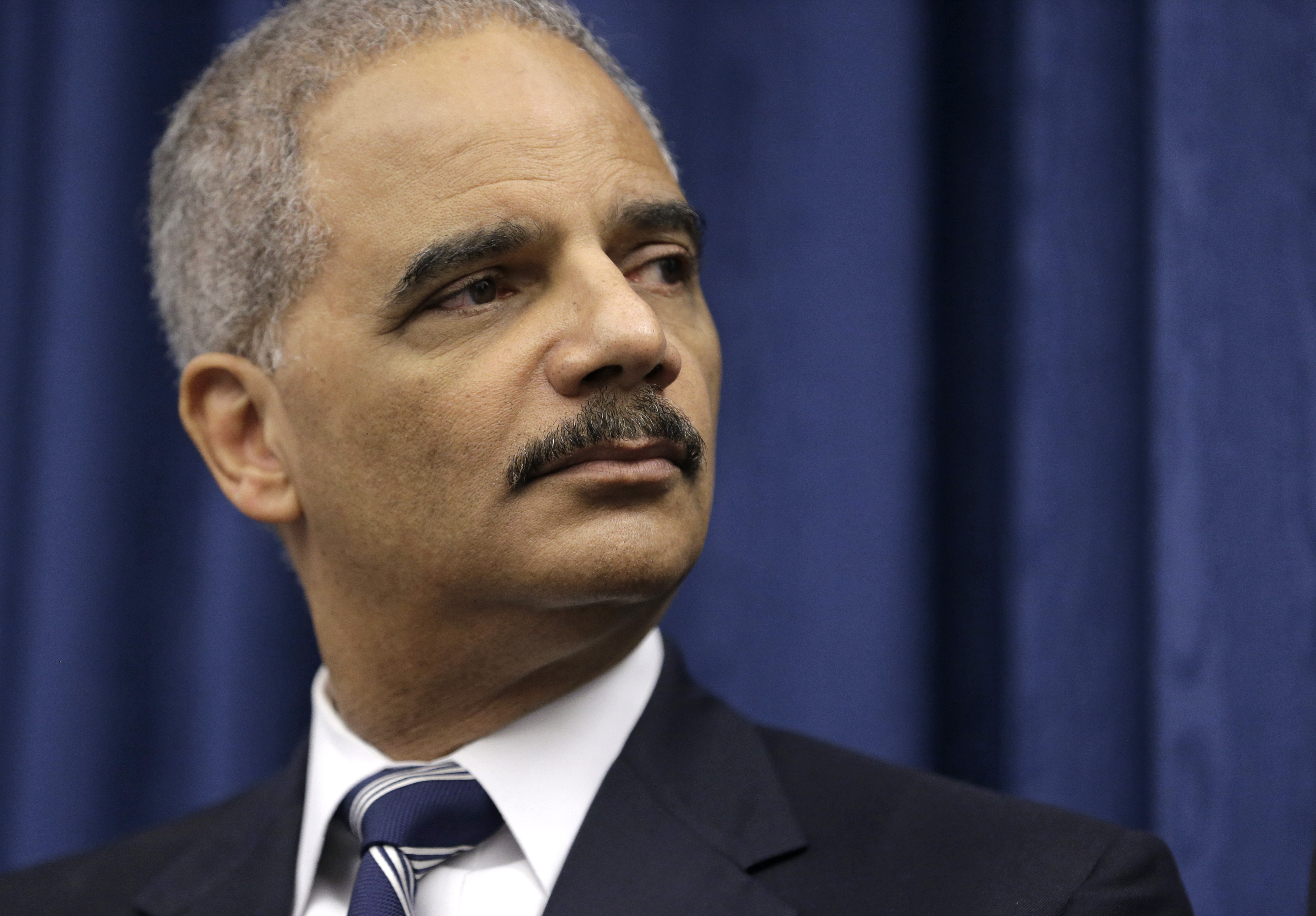 In this Thursday, Dec. 4, 2014, file photo, U. S. Attorney General Eric Holder speaks during a news conference before a roundtable meeting in Cleveland. (Tony Dejak&mdash;AP)