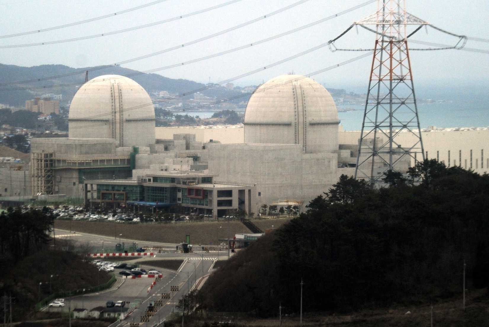 The dome-type Advanced Power Reactor 1400 reactors at the Kori nuclear power plant in Ulsan, South Korea, on Feb. 5, 2013 (Kyodo/AP)