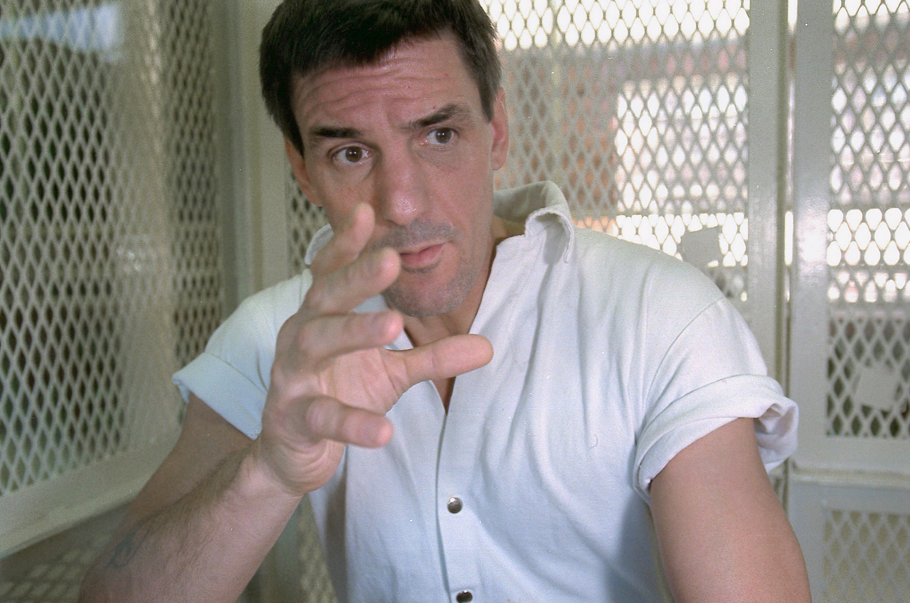 In this Nov. 19, 1999 file photo, Texas death row inmate Scott Panetti talks during a prison interview in Huntsville, Texas, where he is on death row for the 1992 murder of his wife's parents. Panetti's execution is set for Dec. 3, 2014. (Scott Coomer—AP)