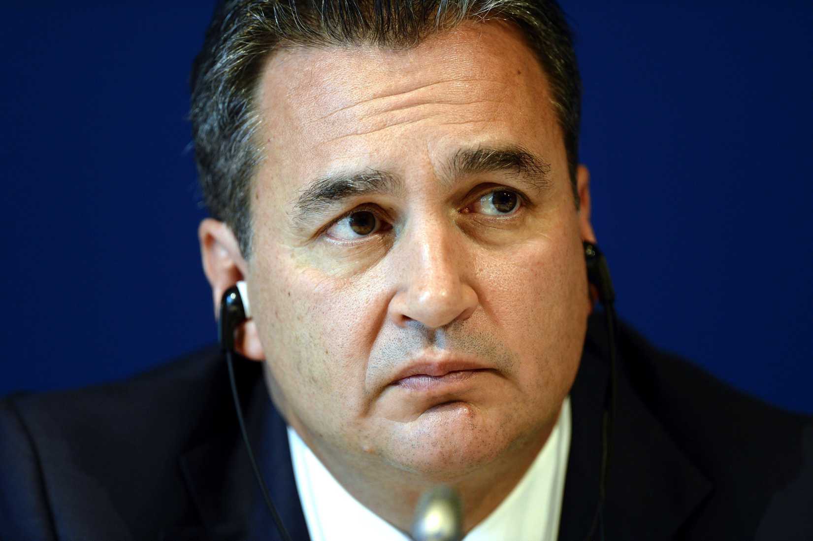 FIFA's Michael Garcia photographed during a press conference at the Home of FIFA in Zurich, Switzerland, on  Friday, 27. July 2012 (Walter Bieri—Keystone/AP)