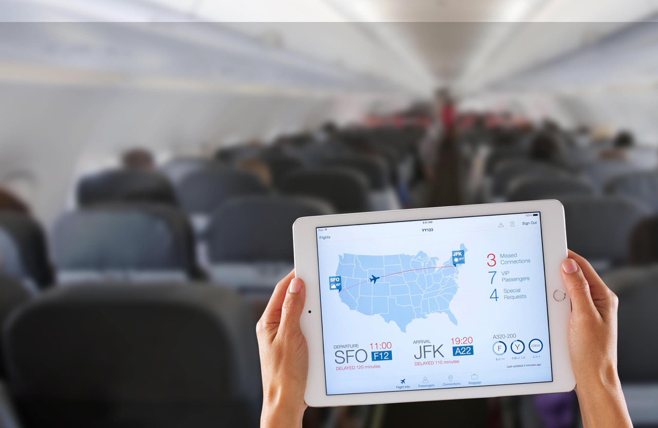 Apple and IBM announced the availability of the first made-for-business apps designed for iPhones and iPads on Dec. 10, 2014. The apps include Passenger+ (above), which allows airline flight crews to offer personalized, in-flight services to passengers. (Courtesy of IBM/Apple)