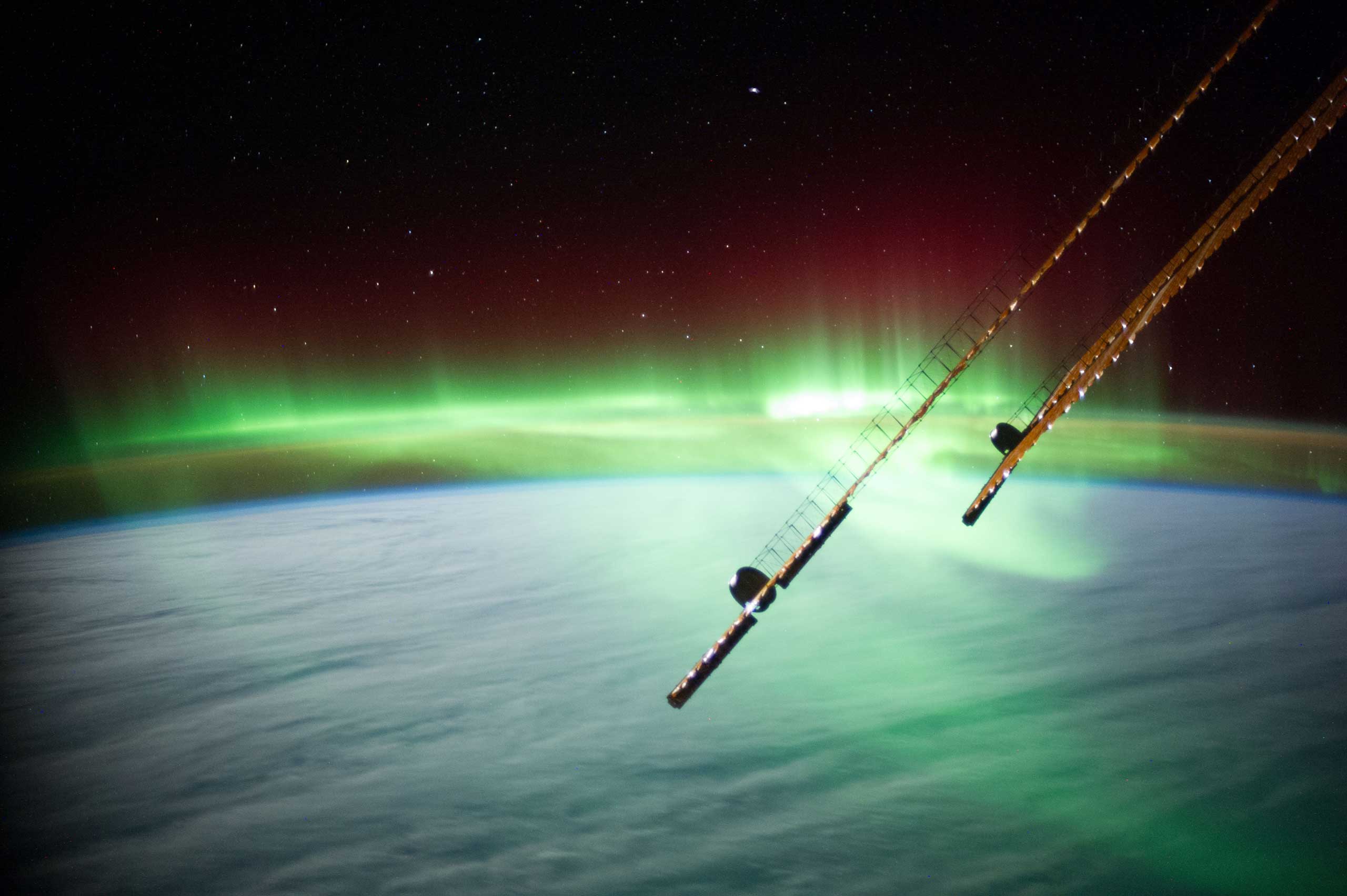 An aurora near Australia seen from the International Space Station released on July 15, 2014.