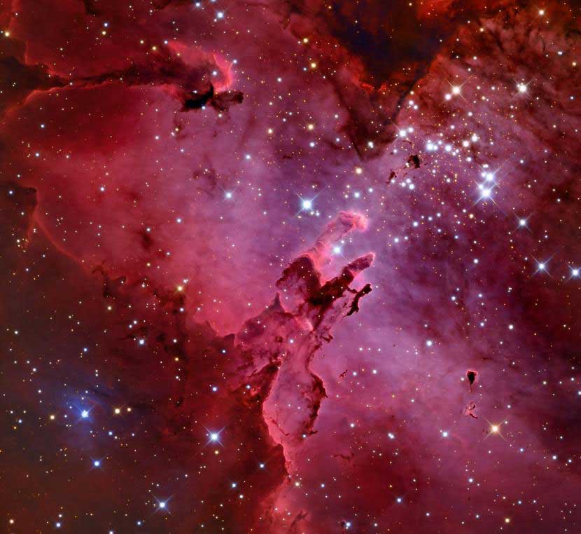 The Eagle Nebula also known as as Messier 16 or M16, and the 'Pillars of Creation' in the constellation Serpens in May 2014.