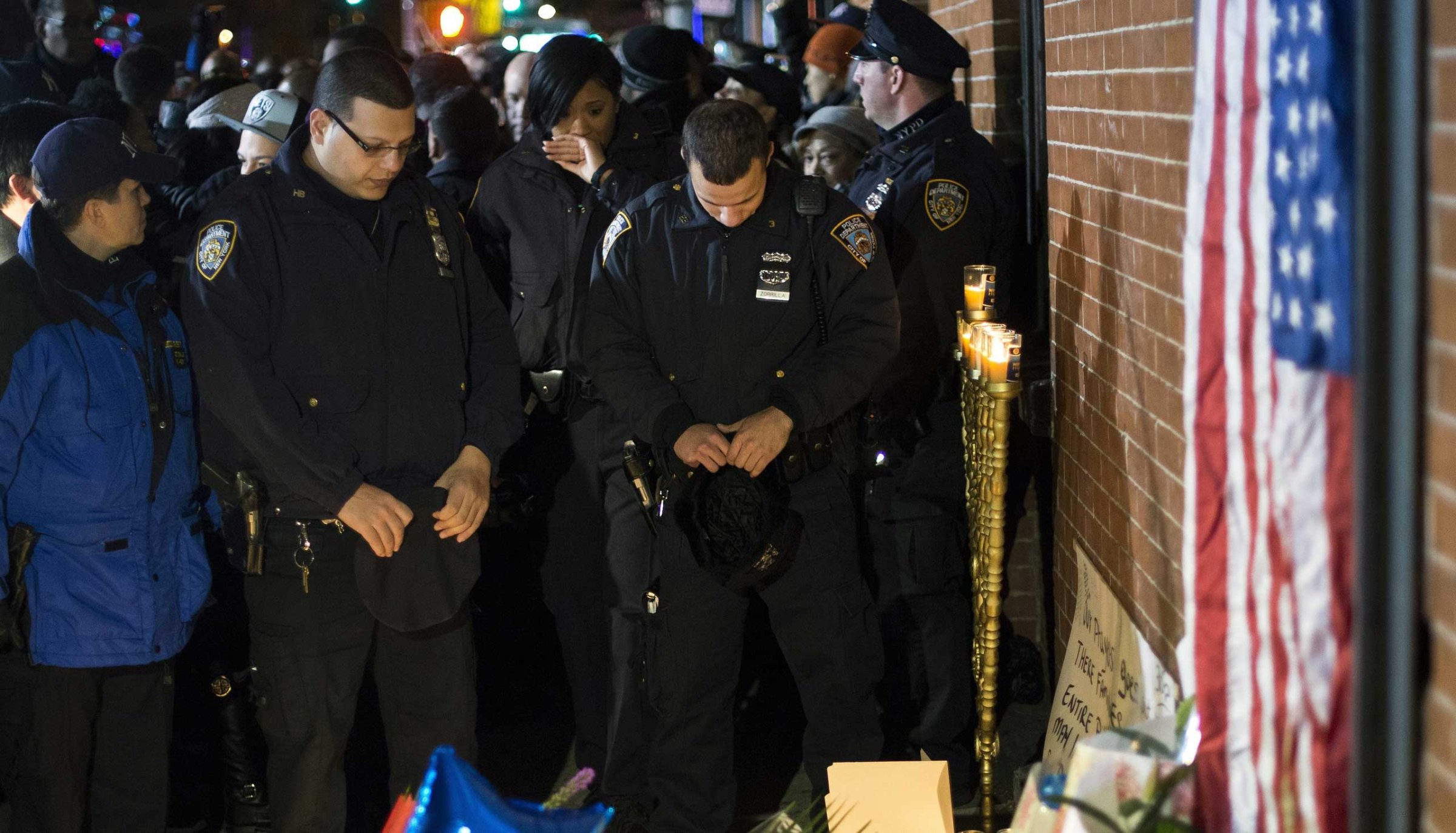 Memorial for two police officers killed in Brooklyn