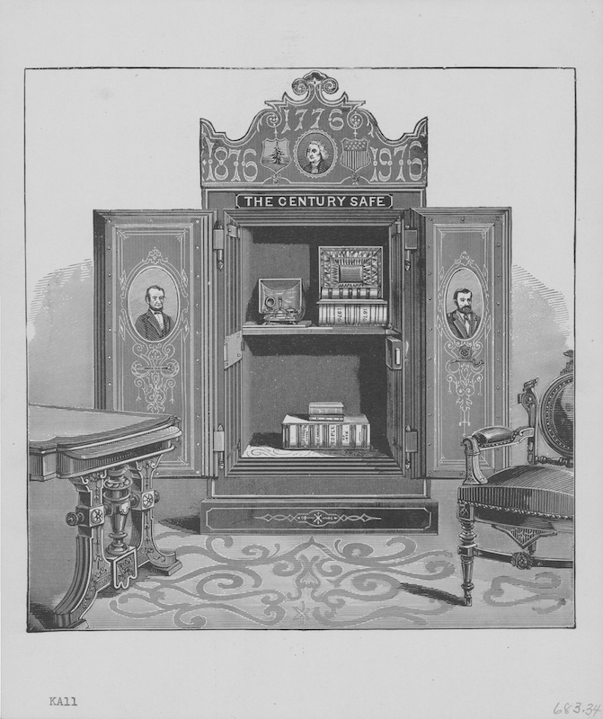 The Century Safe assembled and buried in Philadelphia on the occasion of the American centennial, to be opened in 100 years time, 1876 (Archive Photos / Getty Images)