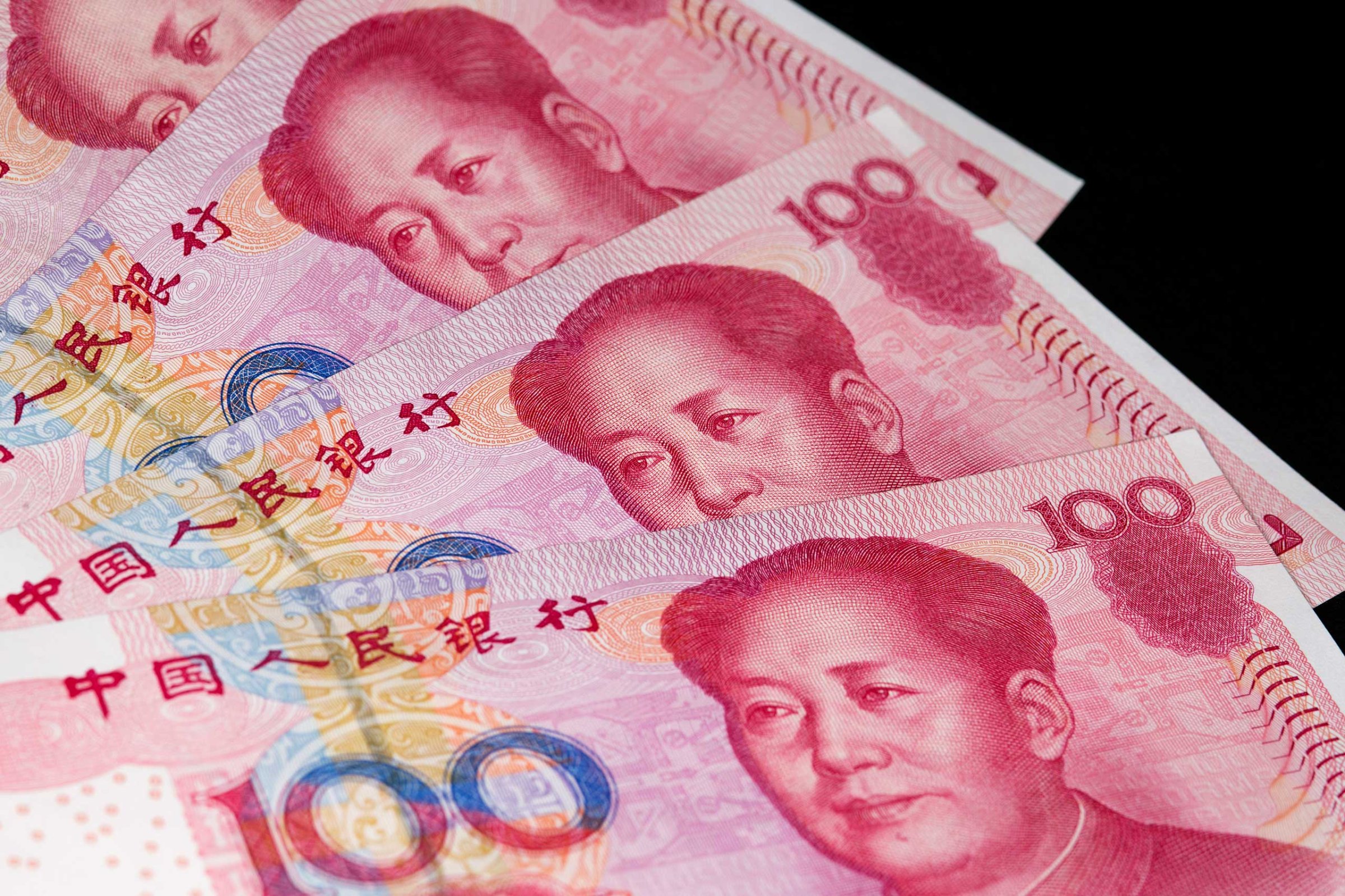 Chinese one-hundred yuan banknotes