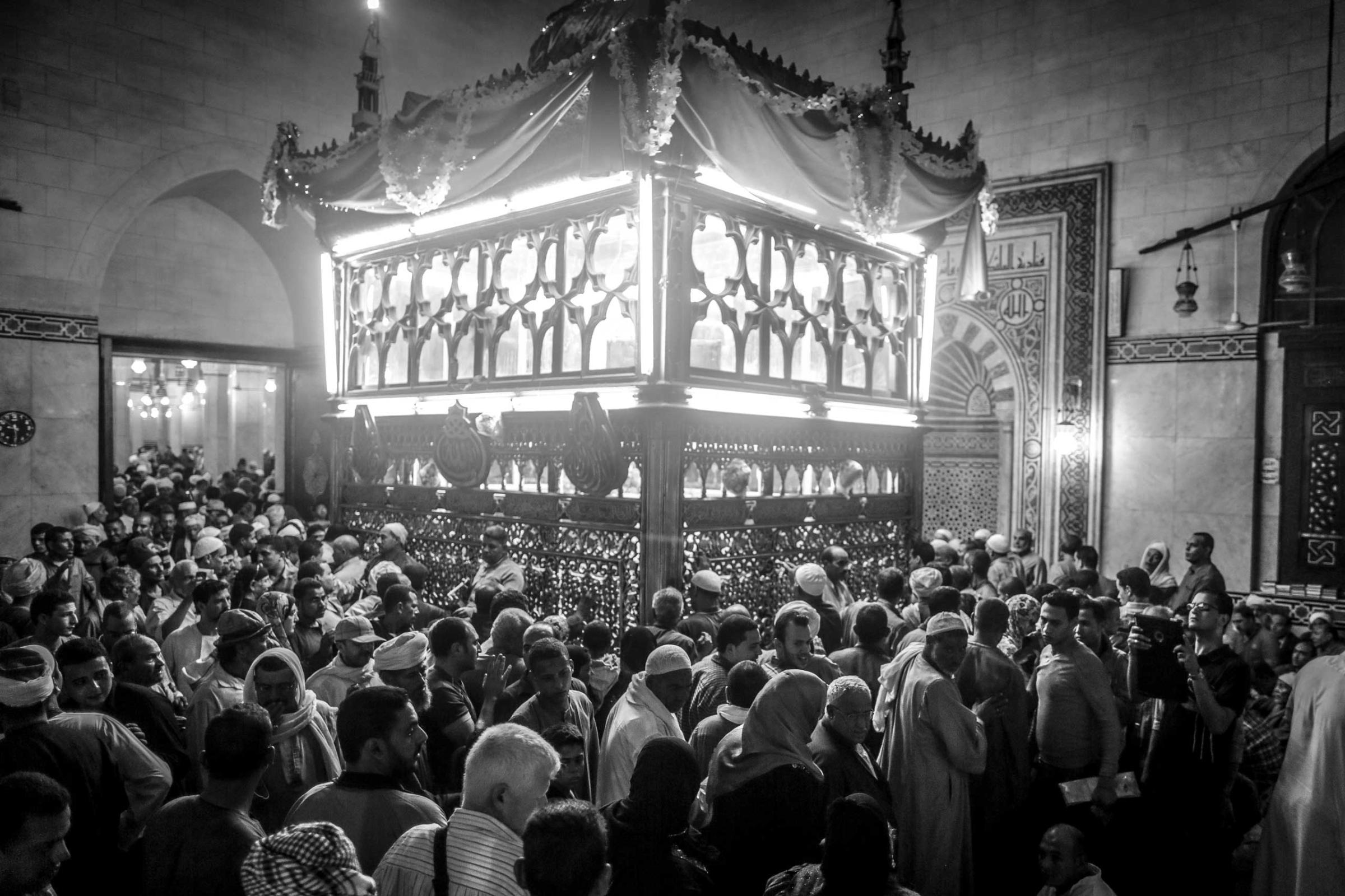 Sufi Muslims circle the shrine of El-Sayed El-Badawi in the delta town of Tanta, during the annual 'Mawlid' (festival) celebrating his birthday. El-Badawi festival is considered Egypt's most famous Mawlid, with millions of attendees from all over Egypt. Oct. 16, 2014.