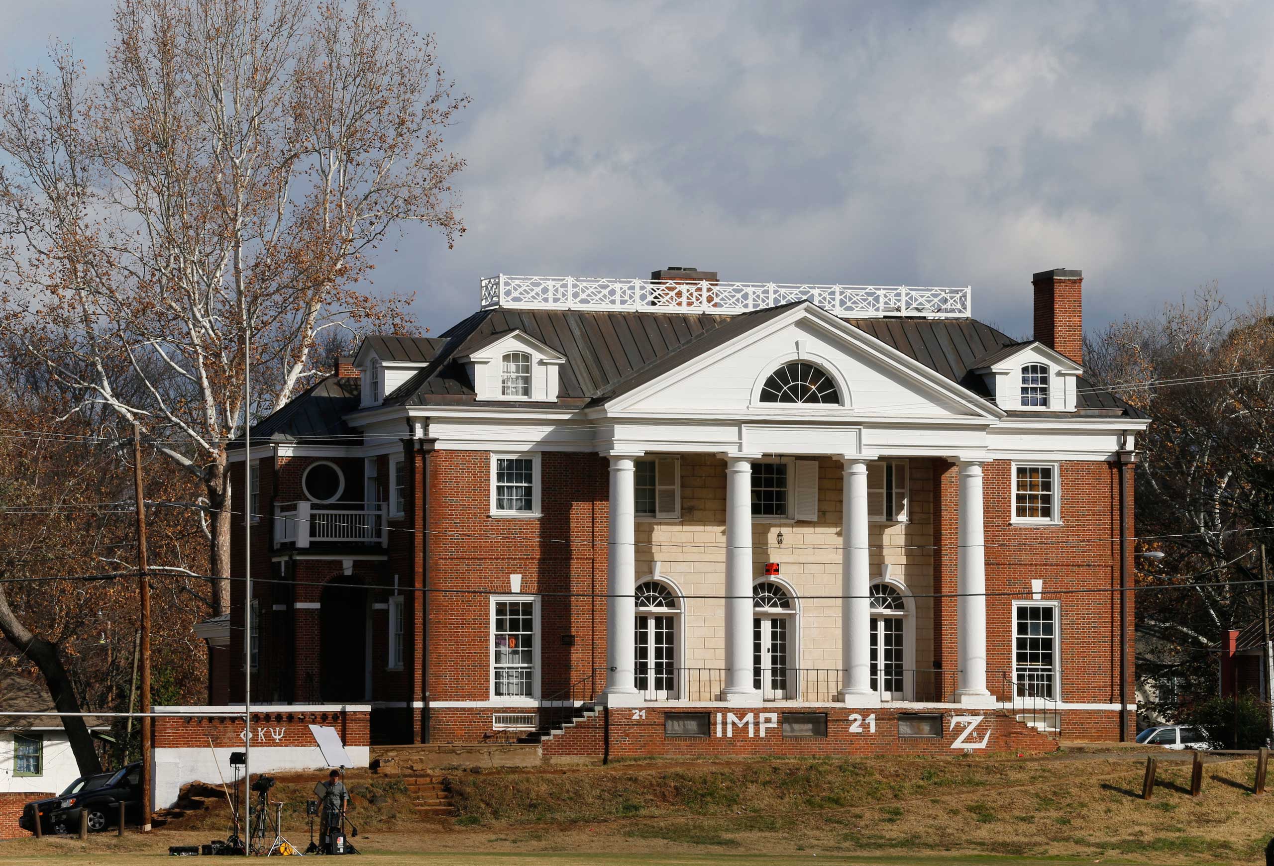 The Phi Kappa Psi fraternity house at the University of Virginia in Charlottesville, Va., on Nov. 24, 2014. A <i>Rolling Stone</i> article alleged a gang rape at the hous (Steve Helber—AP)