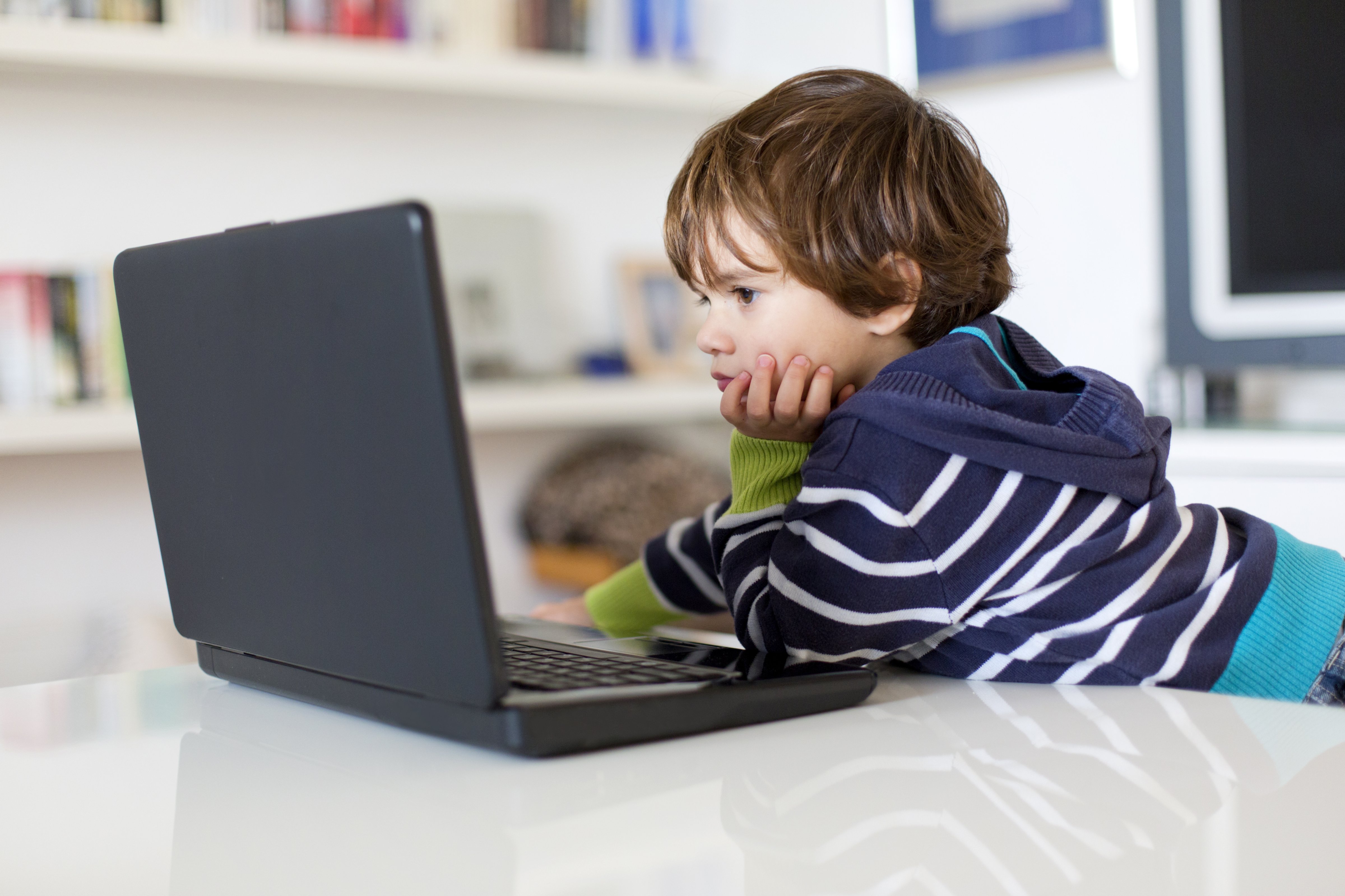 Small boy looking at laptop (Thanasis Zovoilis&mdash;Getty Images/Flickr RF)