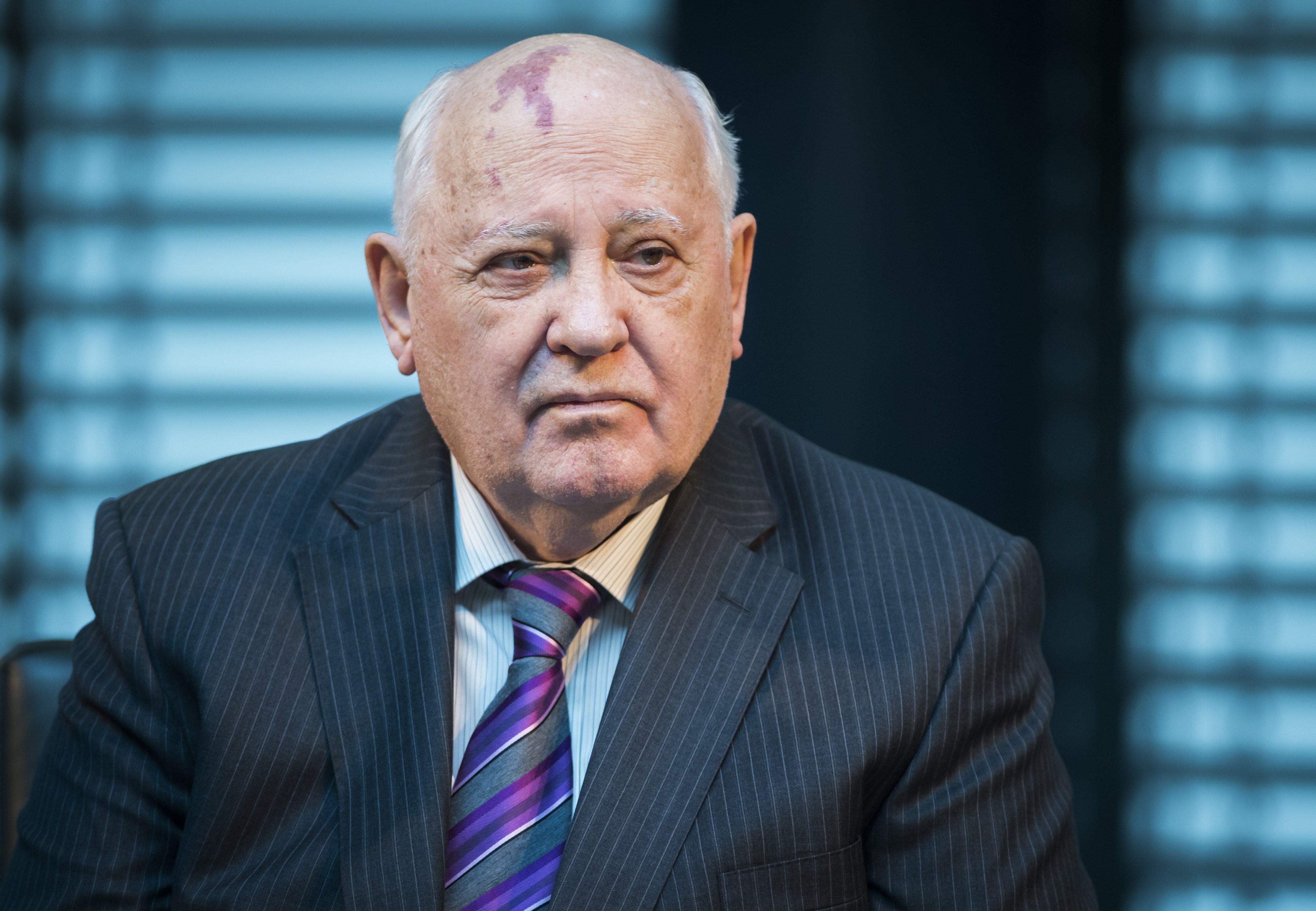 Former President of the Soviet Union Mikhail Gorbachev attends a symposium on security in Europe 25 years after the fall of the "Wall" in Berlin on Nov. 8, 2014. (Odd Andersen—AFP/Getty Images)