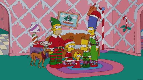 The Simpsons family in "White Christmas Blues" episode on Dec. 15, 2013. (FOX—2014 FOX)
