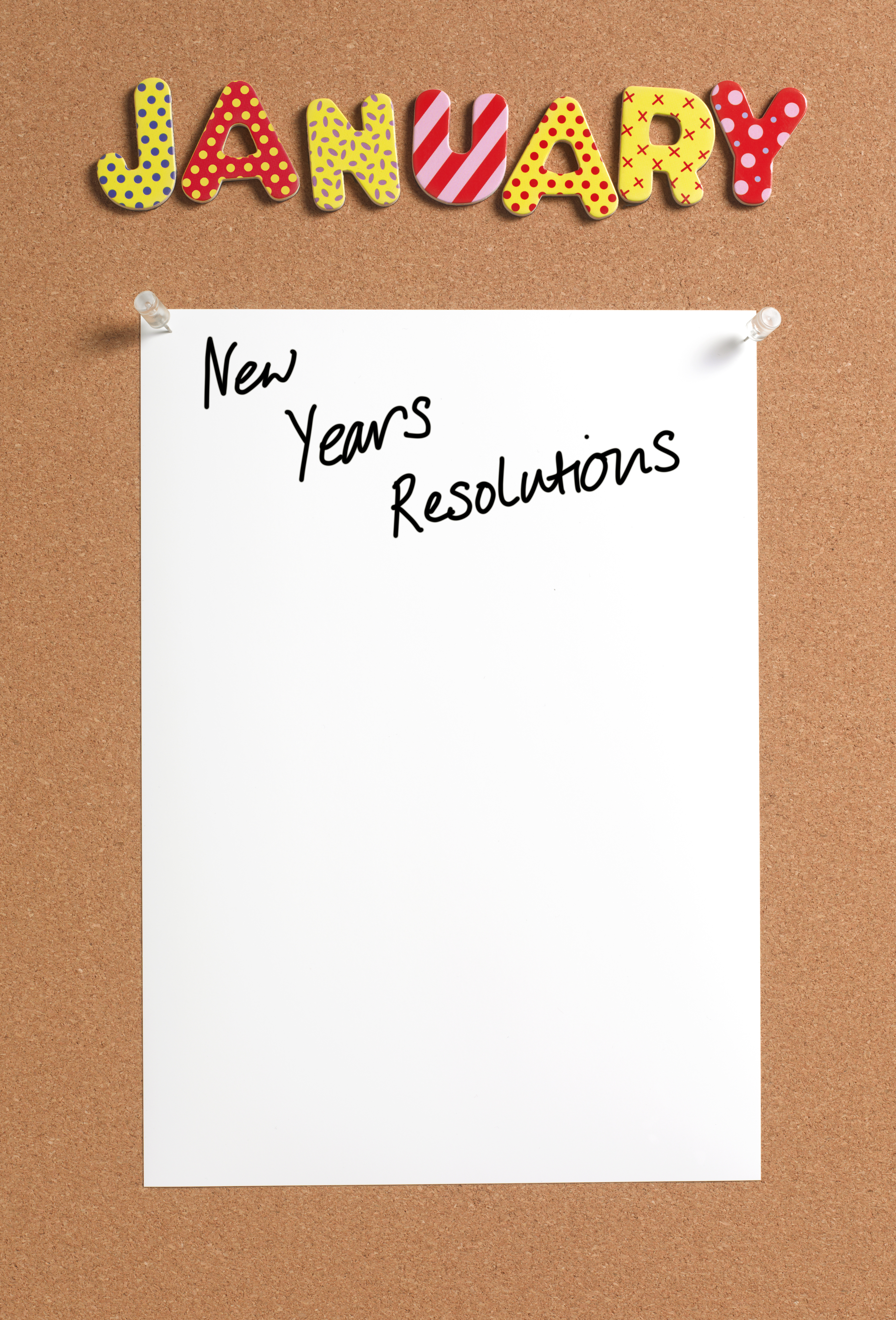 New Years resolution pinboard
