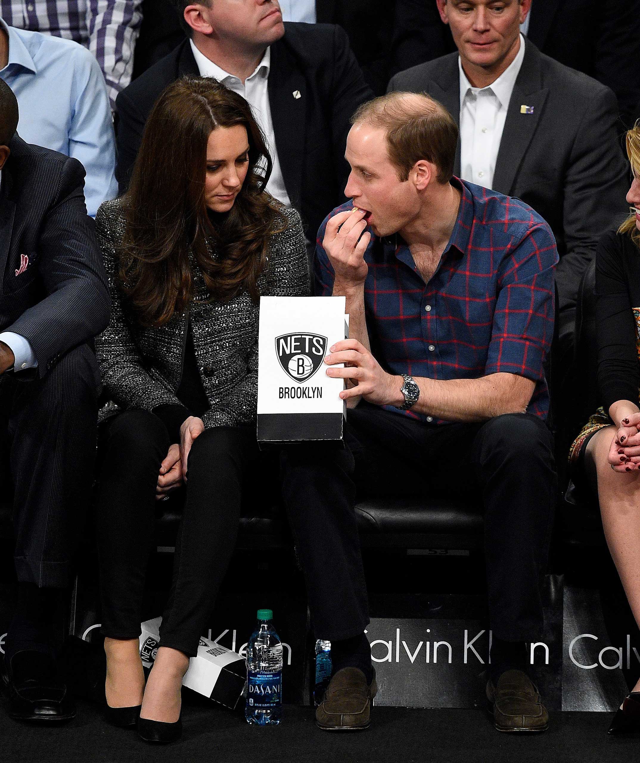 PRINCE WILLIAM AND KATE, THE DUKE AND DUCHESS OF CAMBRIDGE ATTEND A BROOKLYN NETS GAME