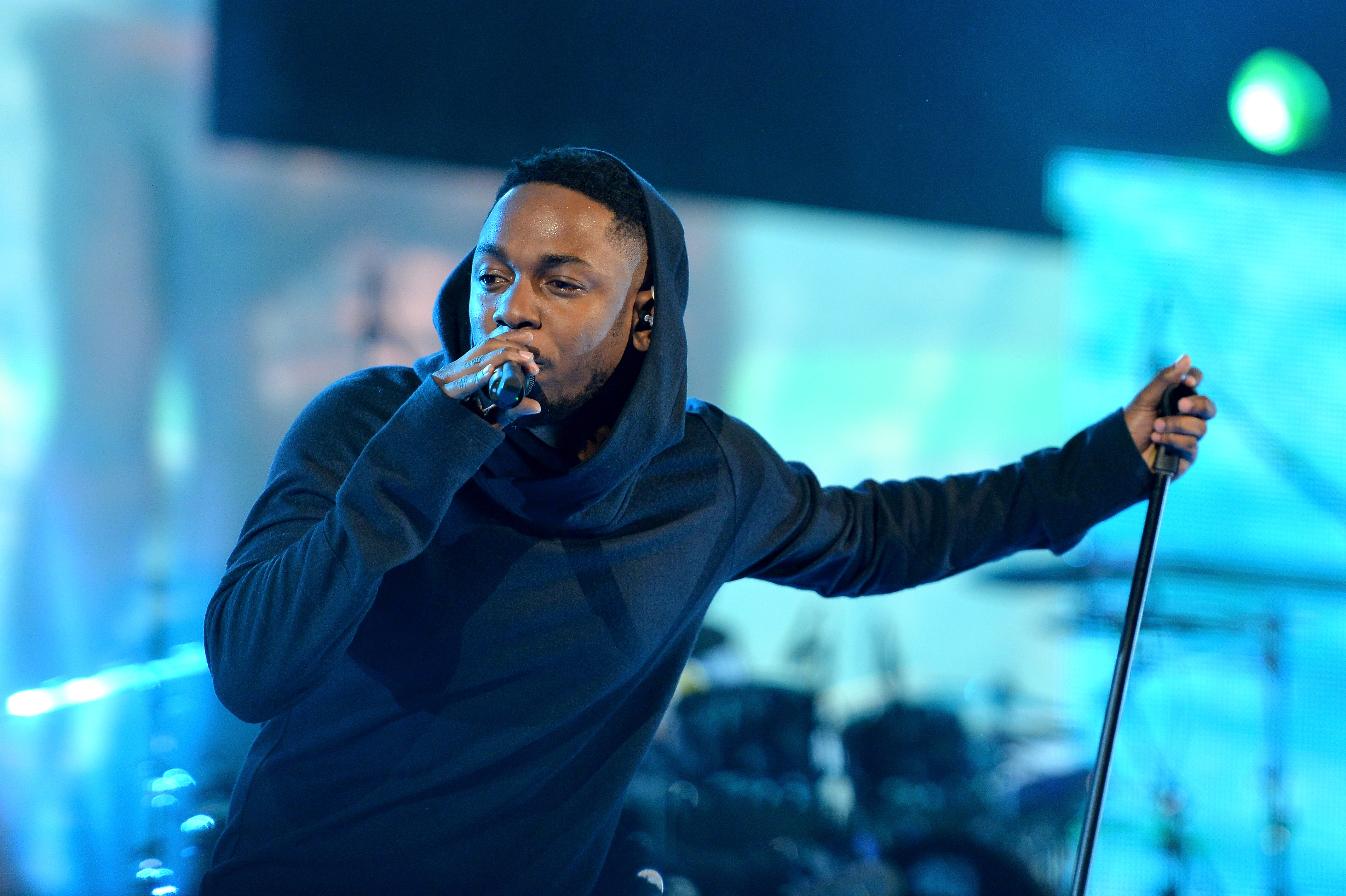 Musician Kendrick Lamar performs onstage at the State Farm All-Star Saturday Night during the NBA All-Star Weekend 2014 at The Smoothie King Center on February 15, 2014 in New Orleans. (Mike Coppola—Getty Images)