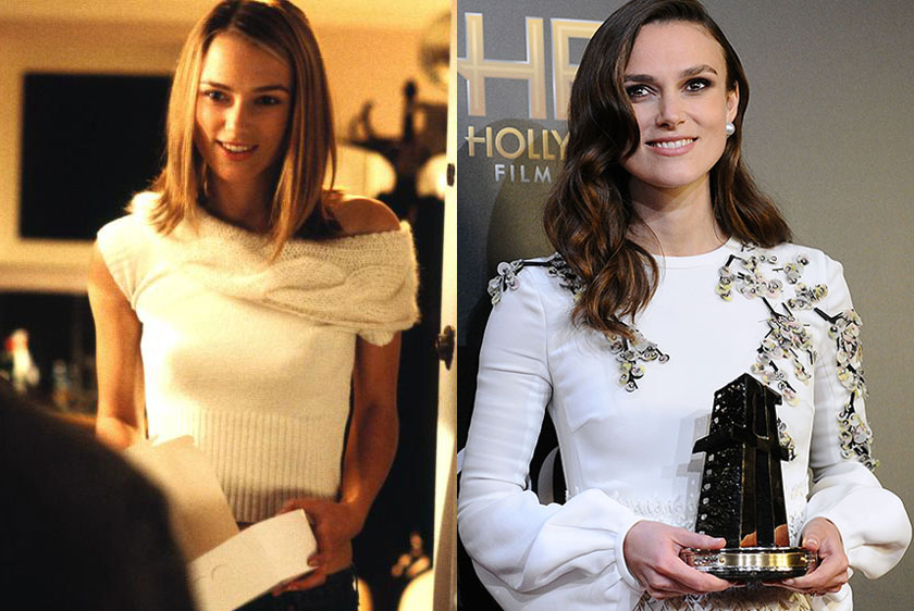 Keira Knightley was just 18 when the 2003 film was released. Now she's expecting her first child with husband James Righton and is up for a Golden Globe for Best Supporting Actress for her role in The Imitation Game, which starred Benedict Cumberbatch.