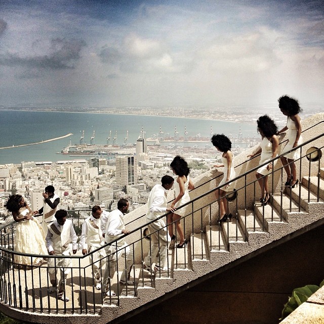 Eritrean wedding in Haifa today. #israel #wedding #lovemypeople #haifa #bahaigarden #view #eritrea #stairs (Malin Fezehai (<a href="http://instagram.com/p/ms35gPgjBI/" target="_blank" title="@malinfezehai">@malinfezehai</a>) via Instagram)