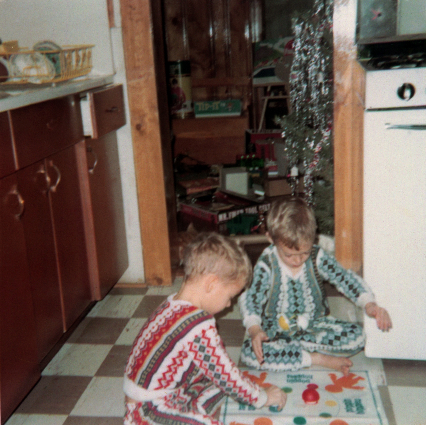 Mark and Scott at home in West Orange, N.J. on Christmas Day in 1970.