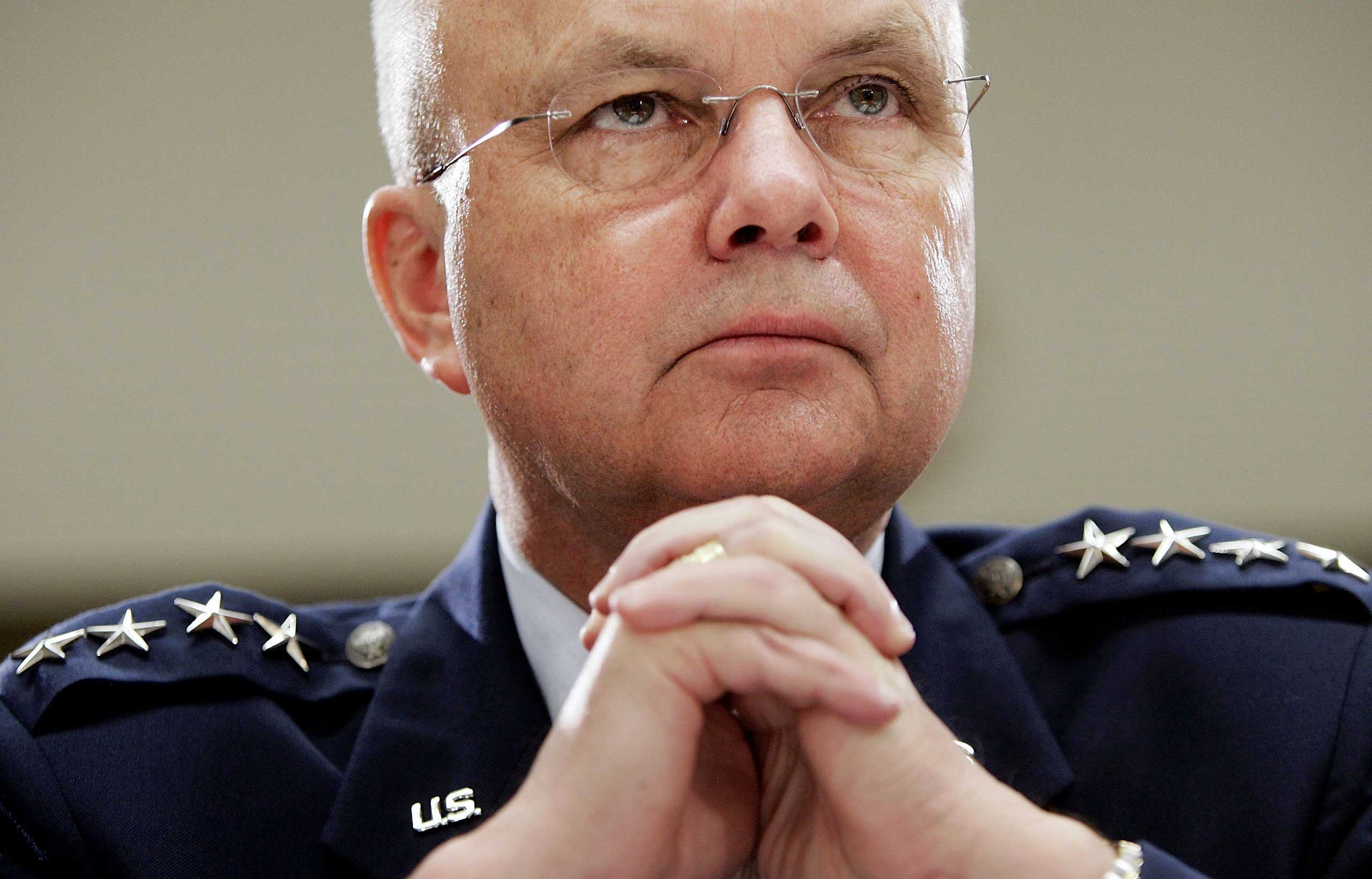 Central Intelligence Agency Director Michael Hayden listens to questioning during a hearing before the House Intelligence Committee on Capitol Hill in Washington, Jan. 18, 2007. (Win McNamee—Getty Images)