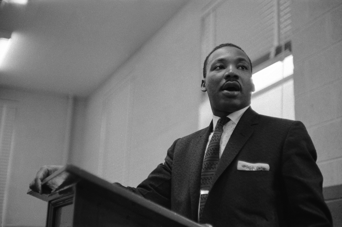 Dr. King Addresses Meeting