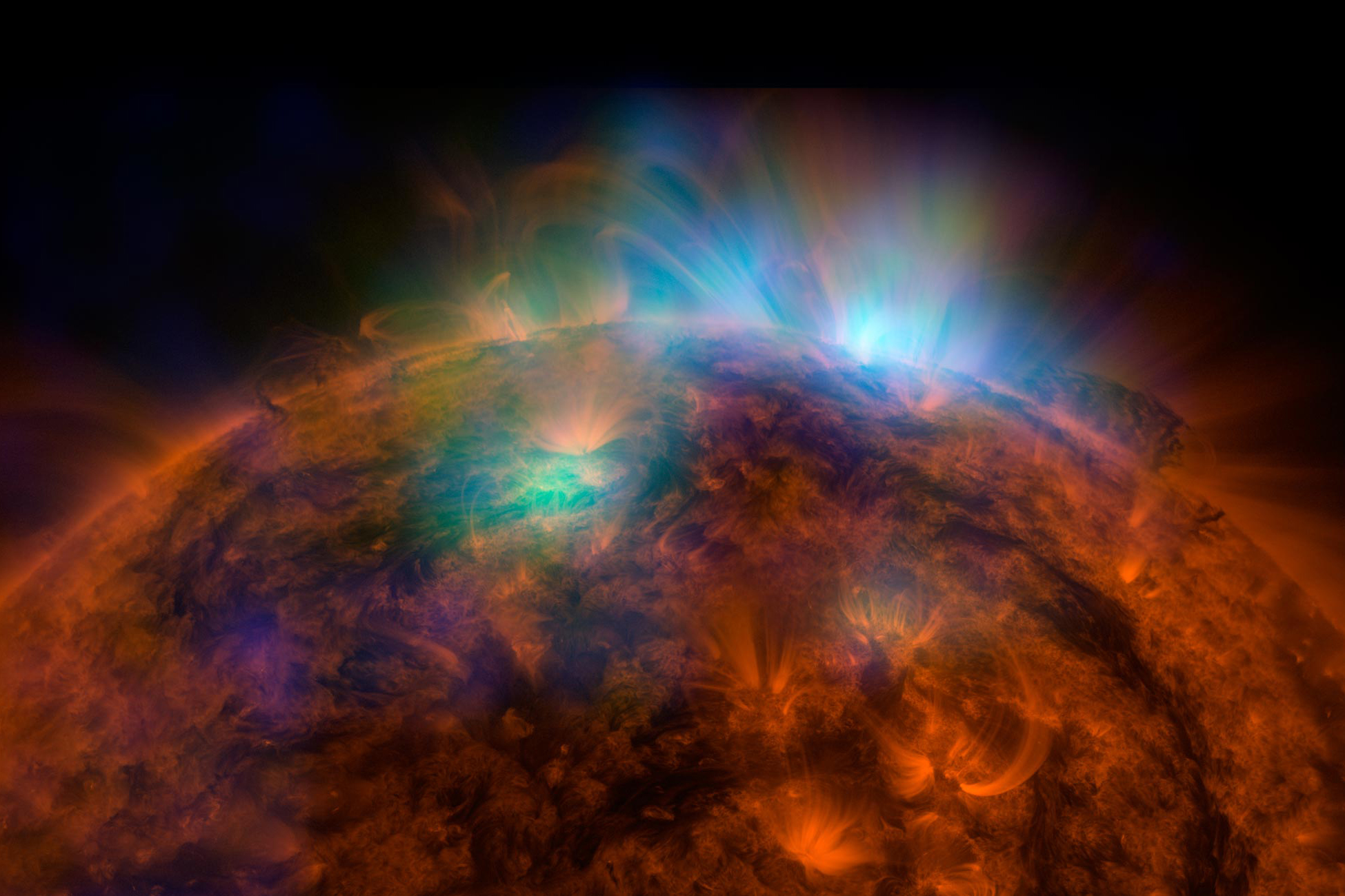NASA's Nuclear Spectroscopic Telescope Array's first picture of the sun taken in high-energy X-rays released on Dec. 22, 2014.