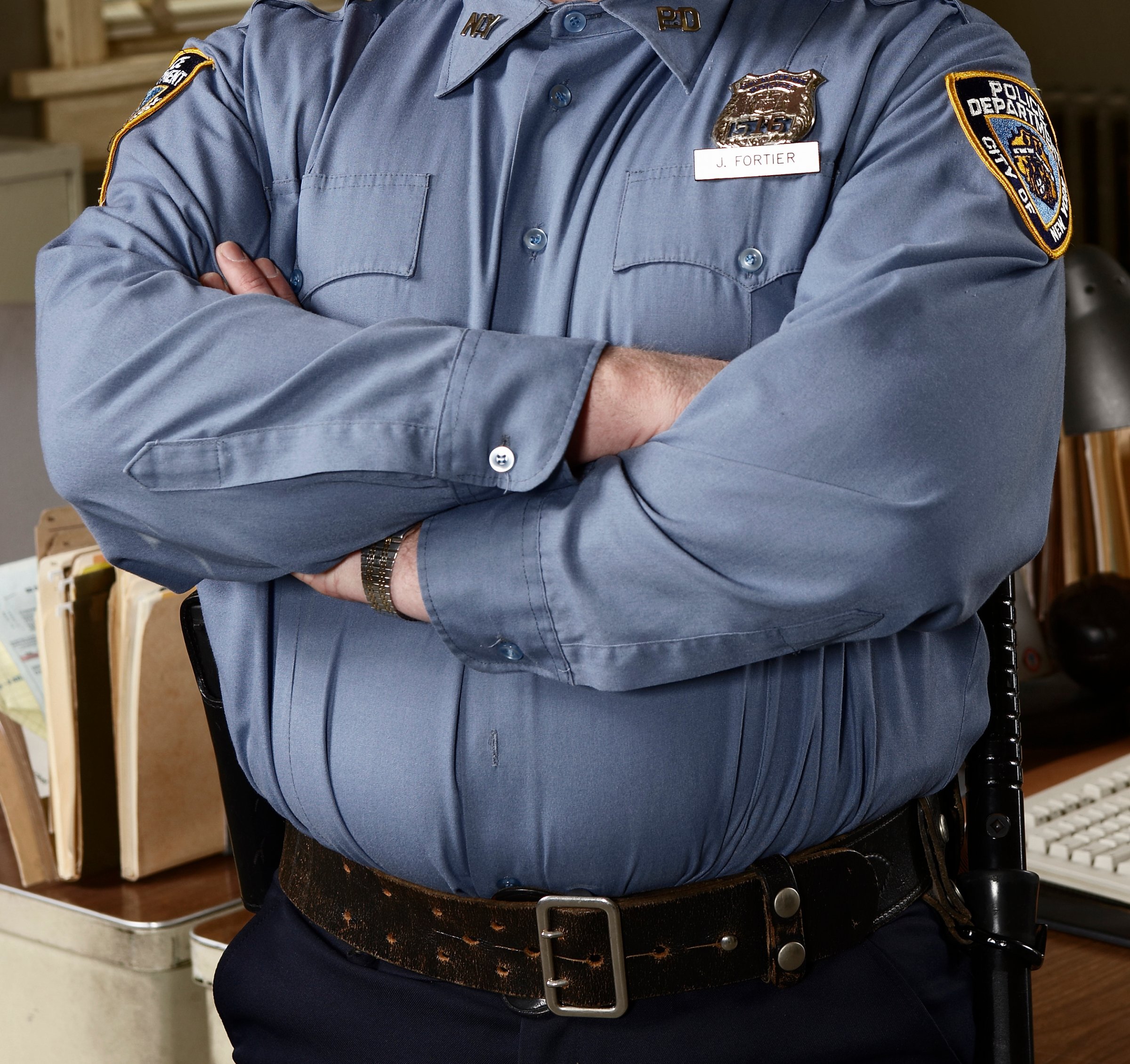 Policeman in office, portrait