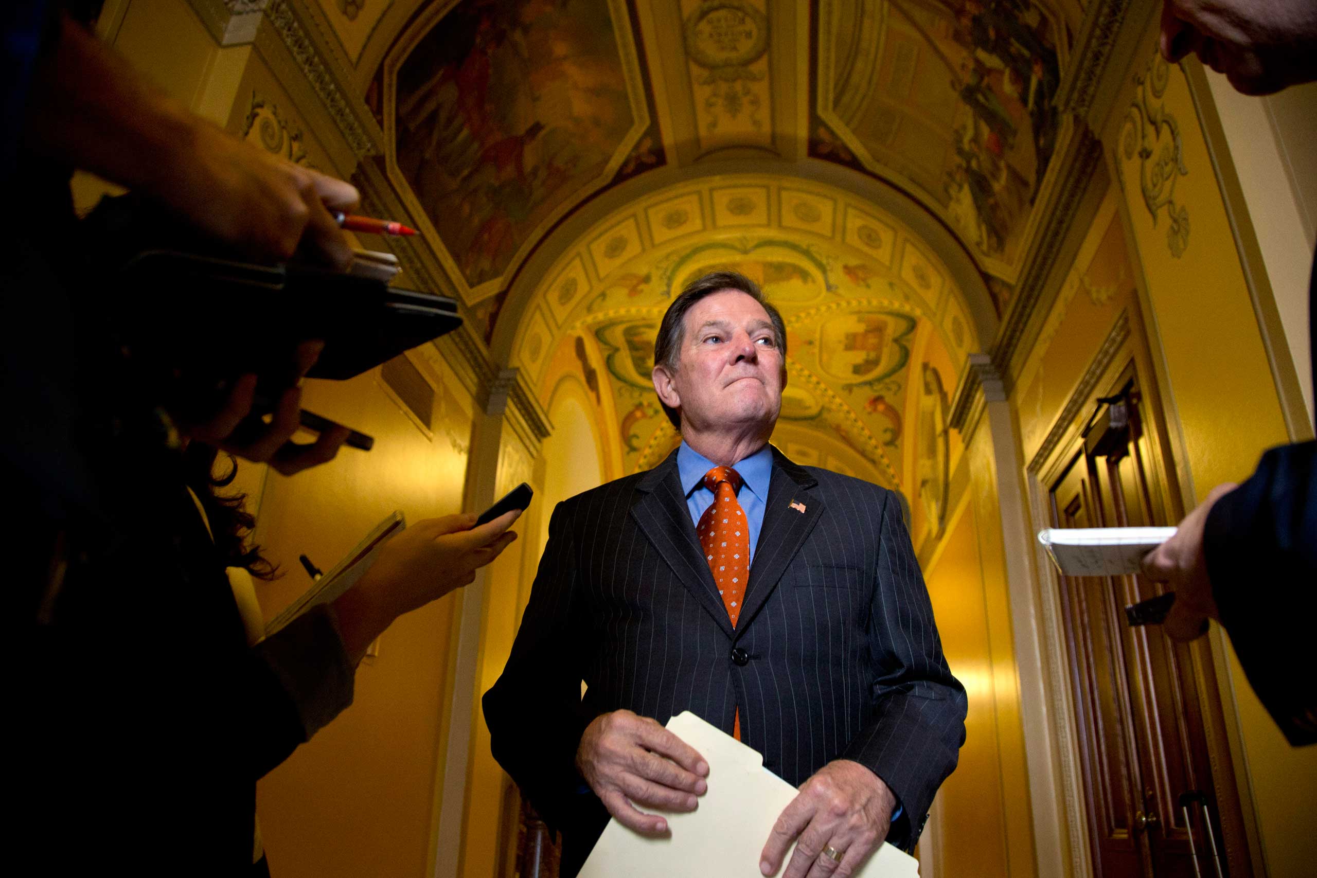 Rep. Tom DeLay (R-Tx.) stepped down from his post as House majority leader in 2005 when a Texas grand jury indicted him on a conspiracy charge in his management of campaign finances. His corruption conviction was overturned in October.