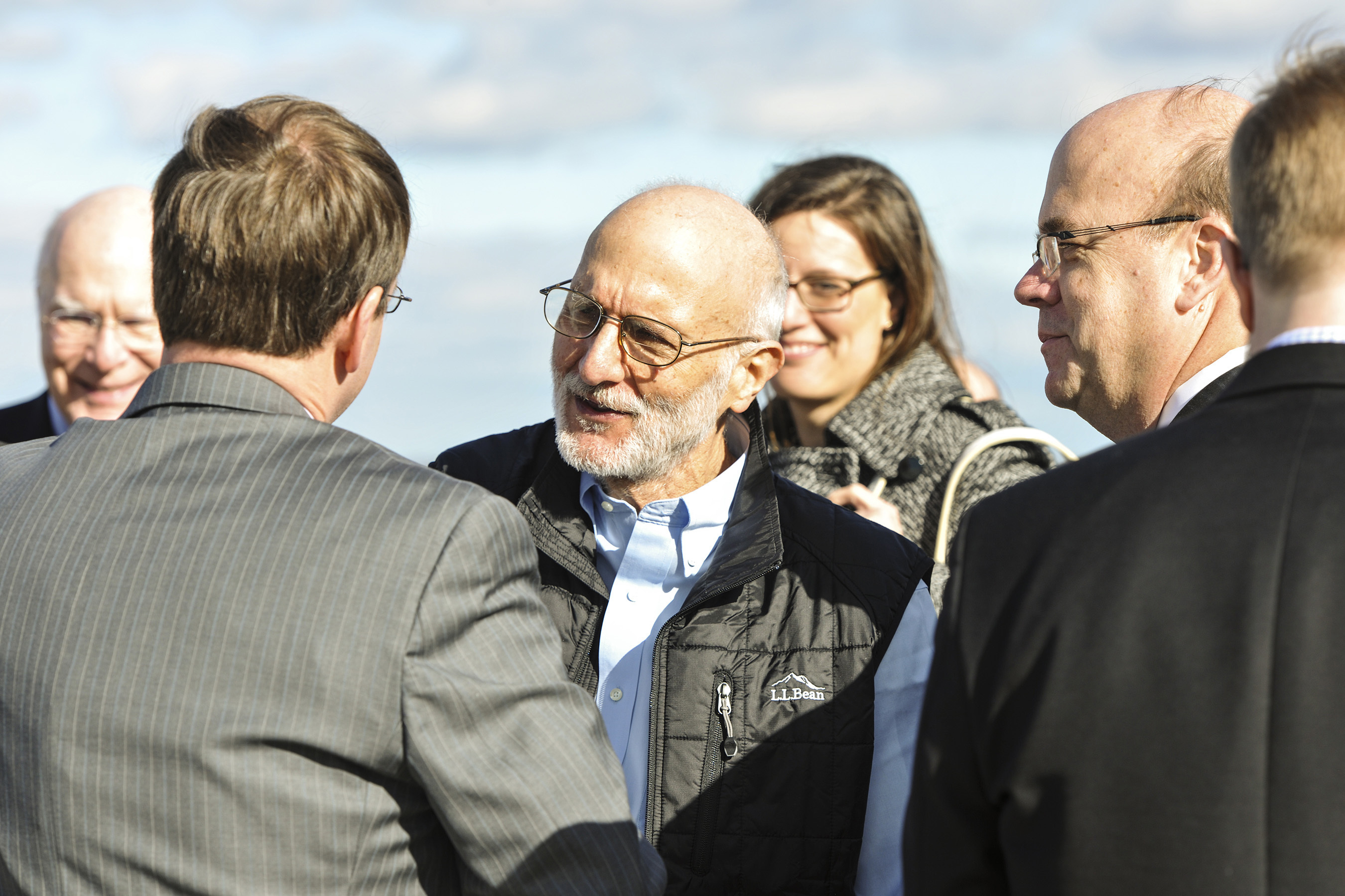Alan Gross speaks to an entourage of family and friends who were awaiting his return from five years of captivity in Cuba to Joint Base Andrews Maryland