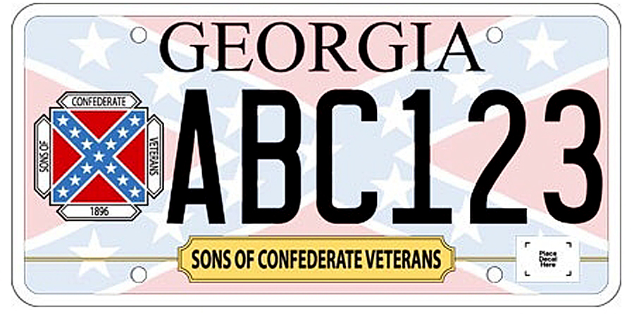 Confederate Flag License Plate Georgia