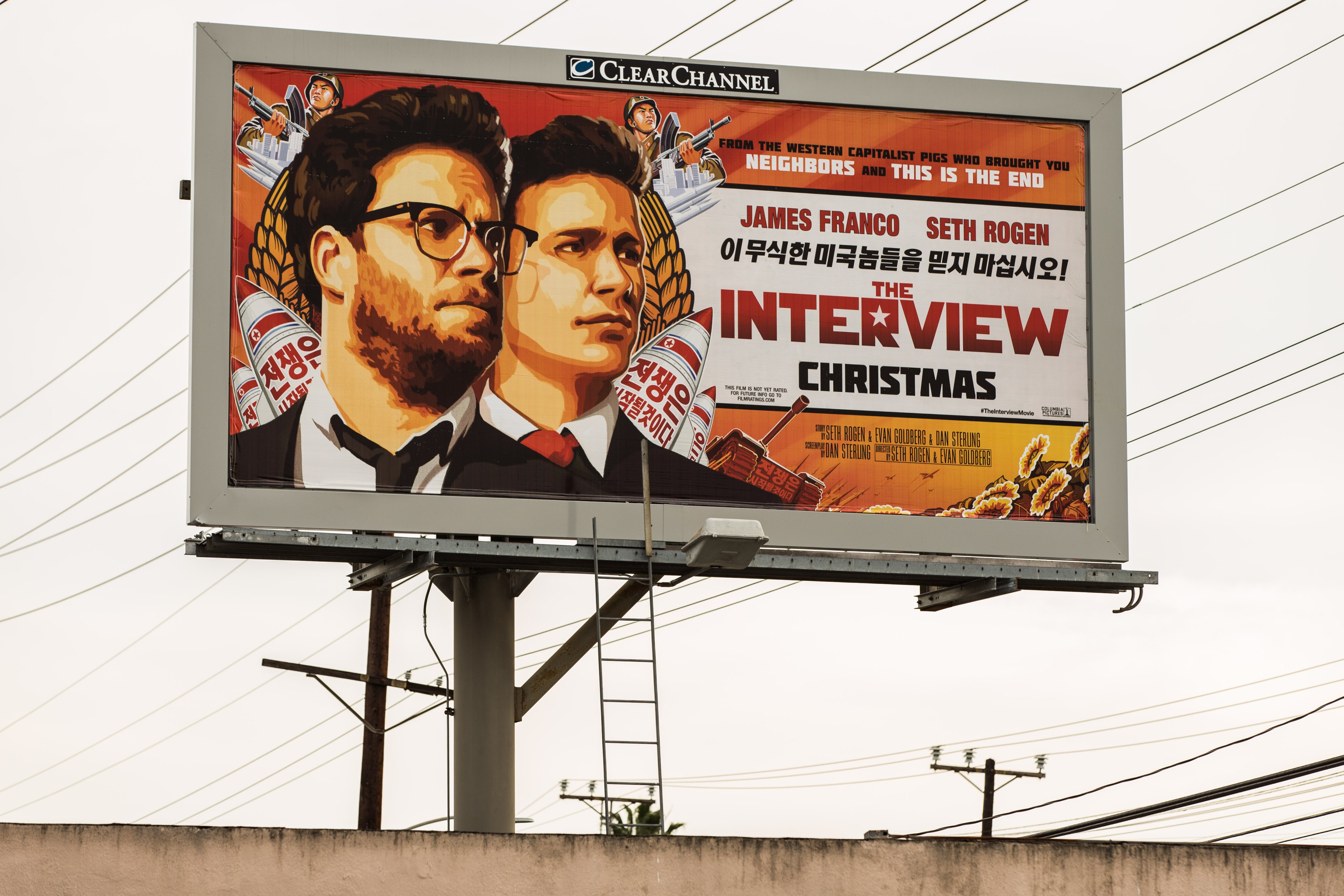 A billboard for the film <i>The Interview</i> is displayed Dec. 19, 2014, in Venice, Calif. (Christopher Polk&mdash;Getty Images)