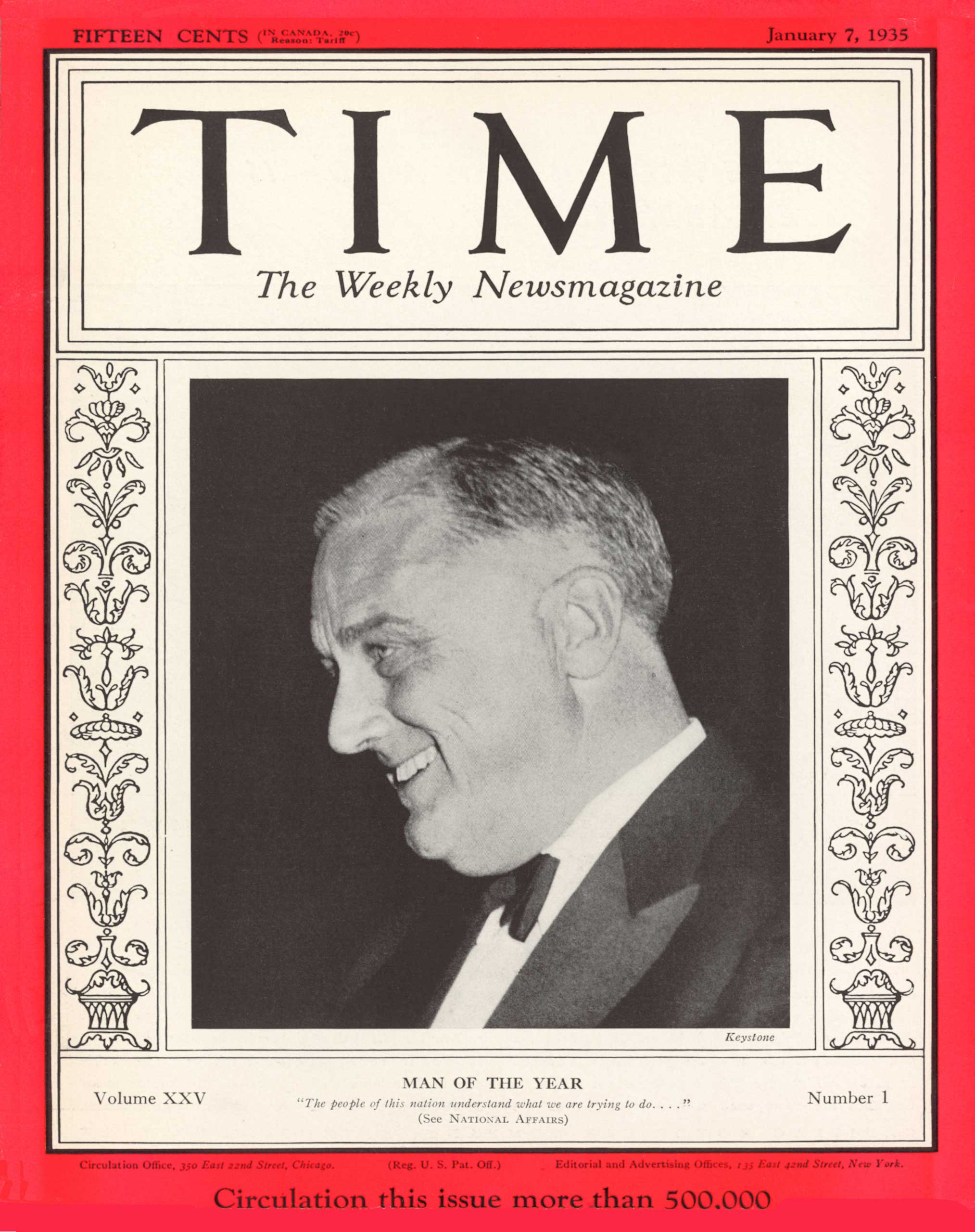 1934: President Franklin D. Roosevelt