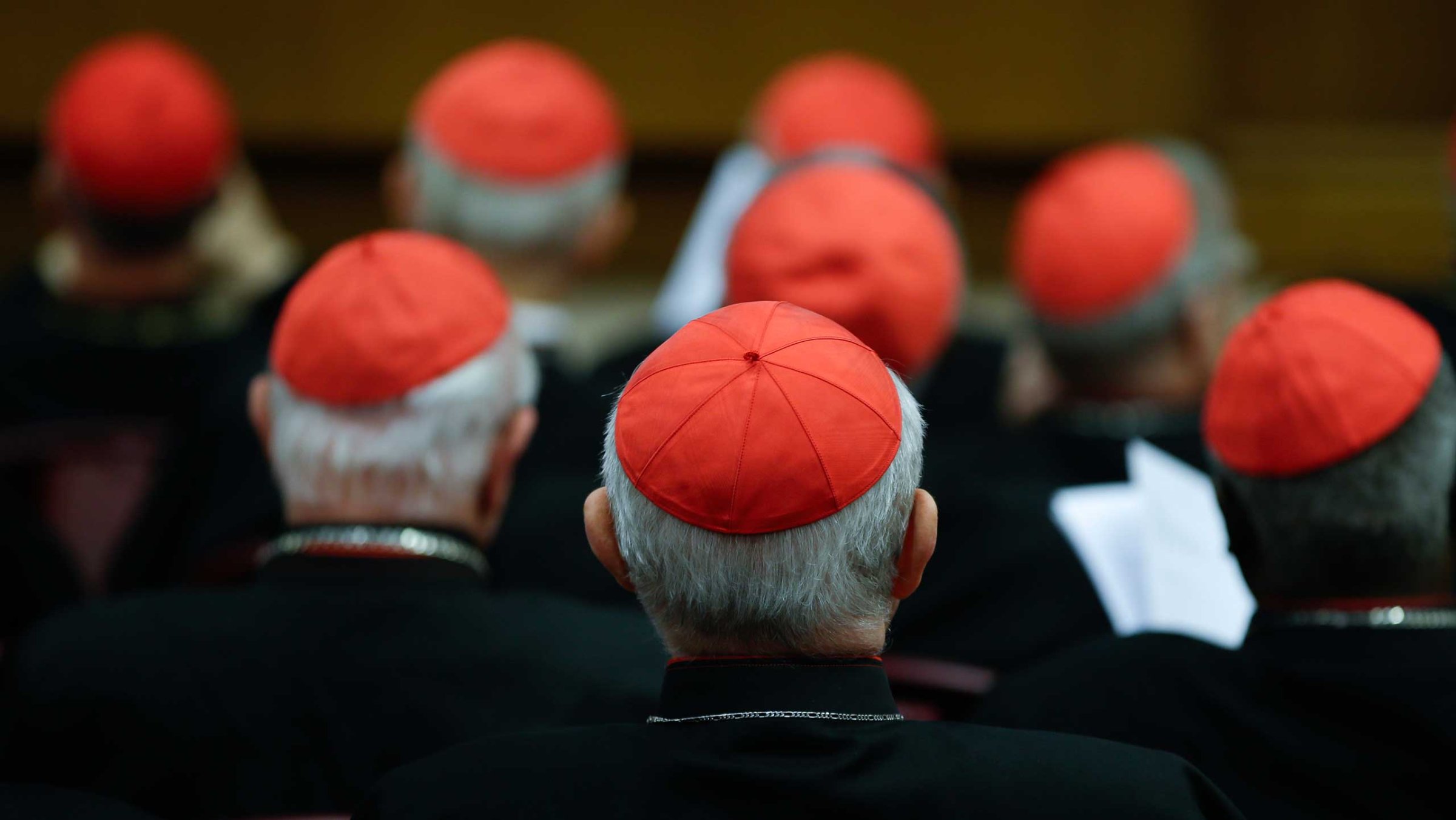 Cardinals listen to Pope Francis at the Vatican Oct. 20, 2014.