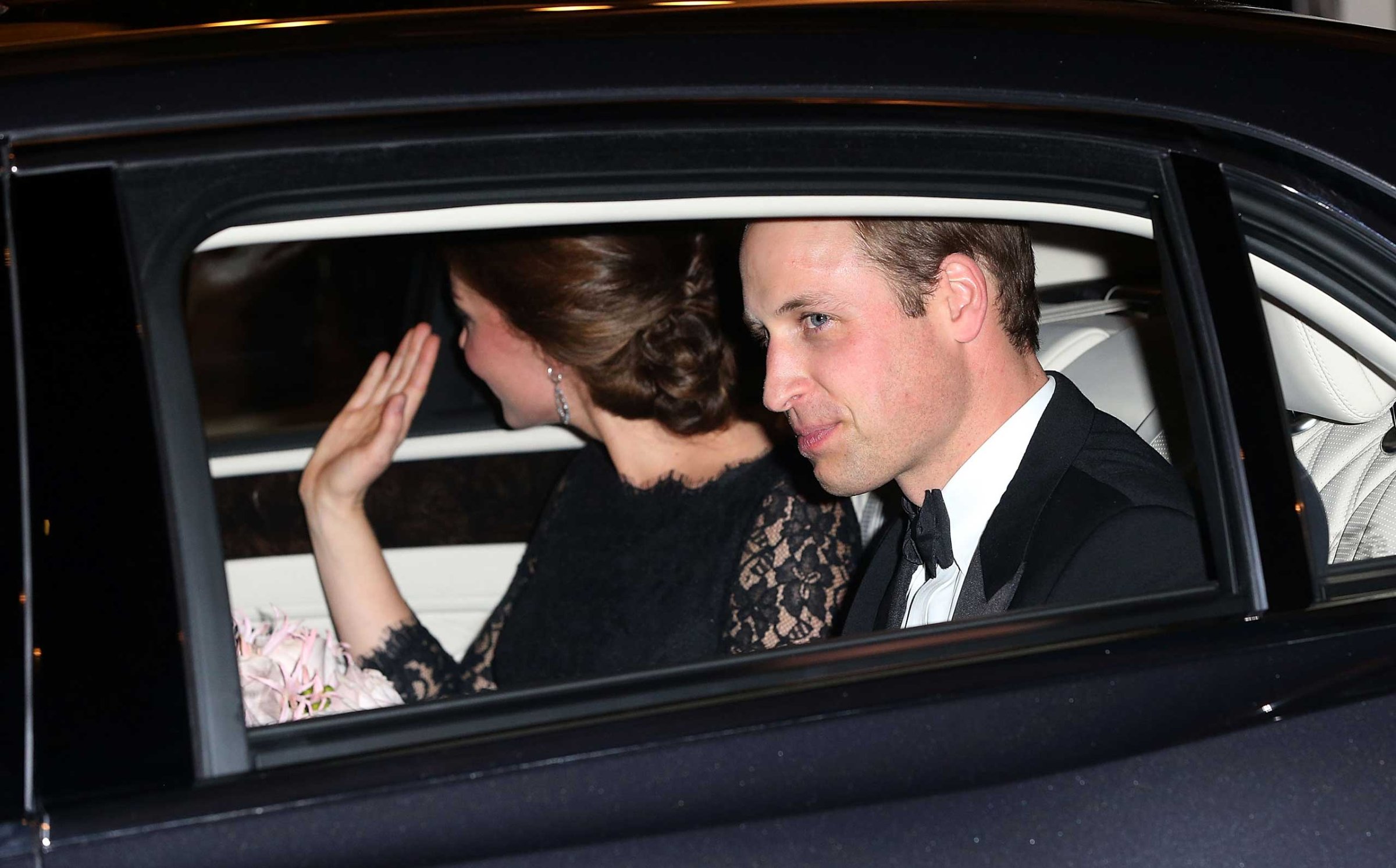 Catherine, Duchess of Cambridge and Prince William, Duke of Cambridge leave the The Royal Variety Performance at London Palladium on Nov.13, 2014 in London.