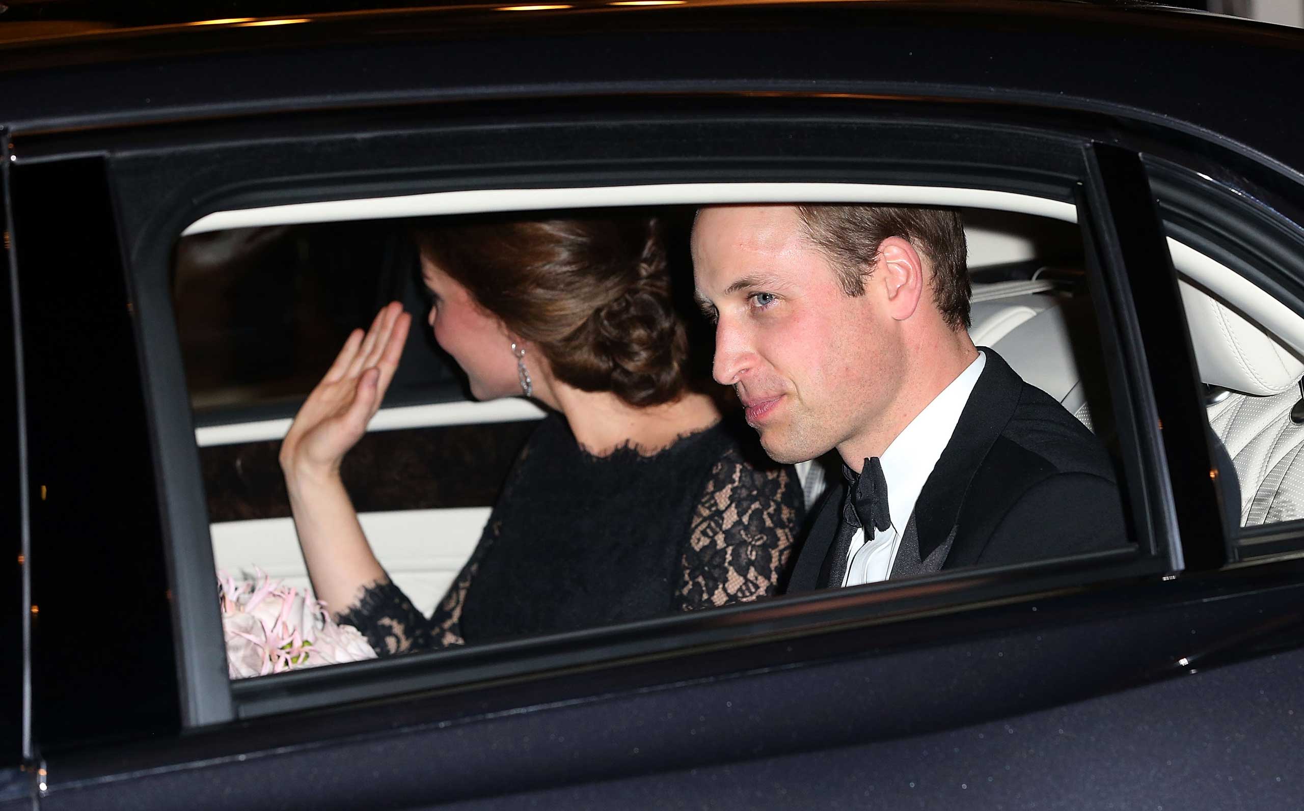 Catherine, Duchess of Cambridge and Prince William, Duke of Cambridge leave the The Royal Variety Performance at London Palladium on Nov.13, 2014 in London. (Danny Martindale—WireImage/Getty Images)